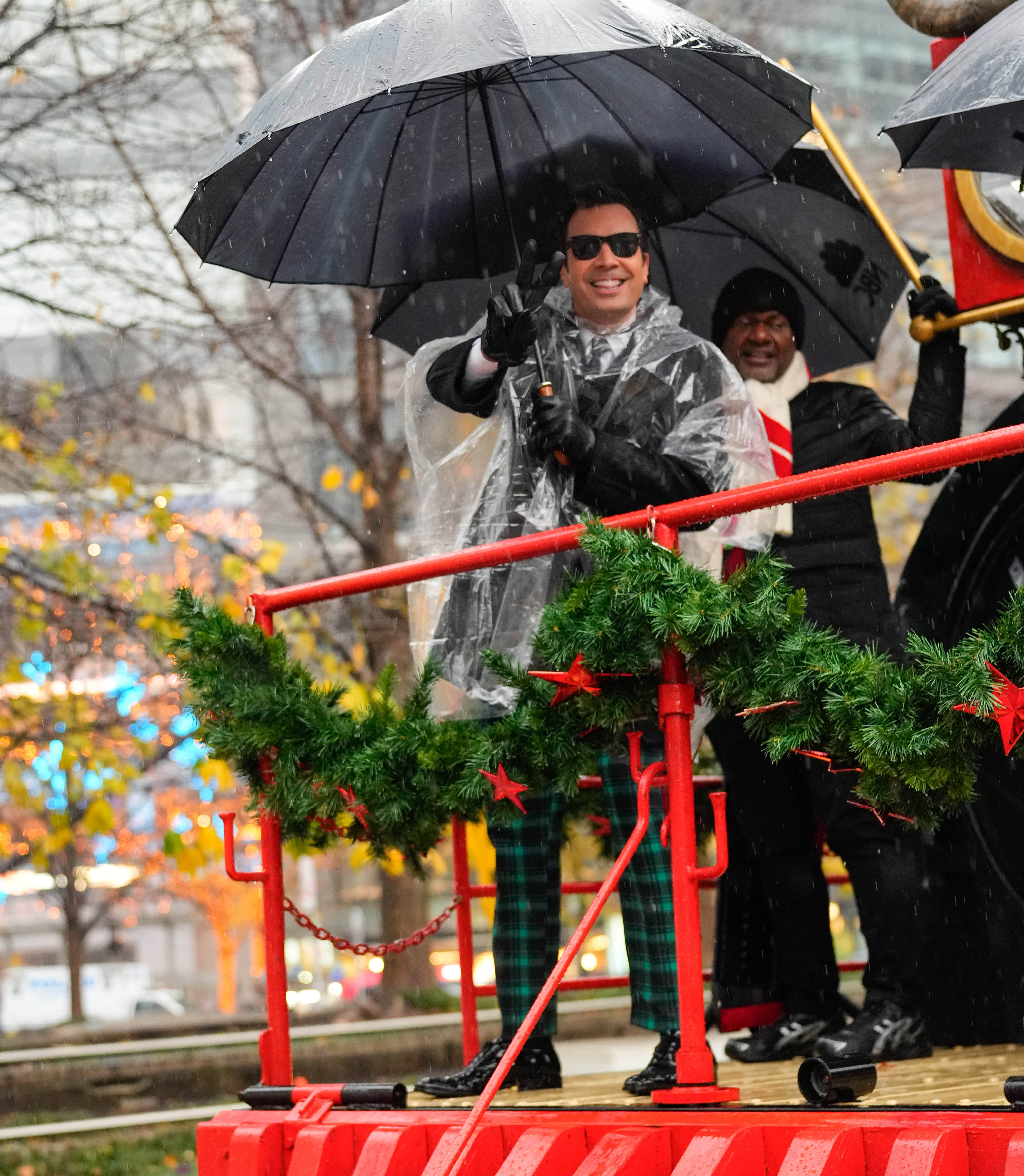 Jimmy Fallon at the 98th Macy's Thanksgiving Day Parade on November 28, 2024 | Source: Getty Images