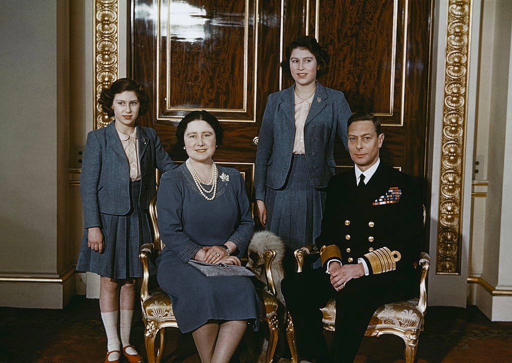 The royal family at Buckingham Palace, May 1942. From left to right, Princess Elizabeth, Queen Elizabeth (later the Queen Mother, Princess Margaret Rose and King George VI | Photo: Getty Images