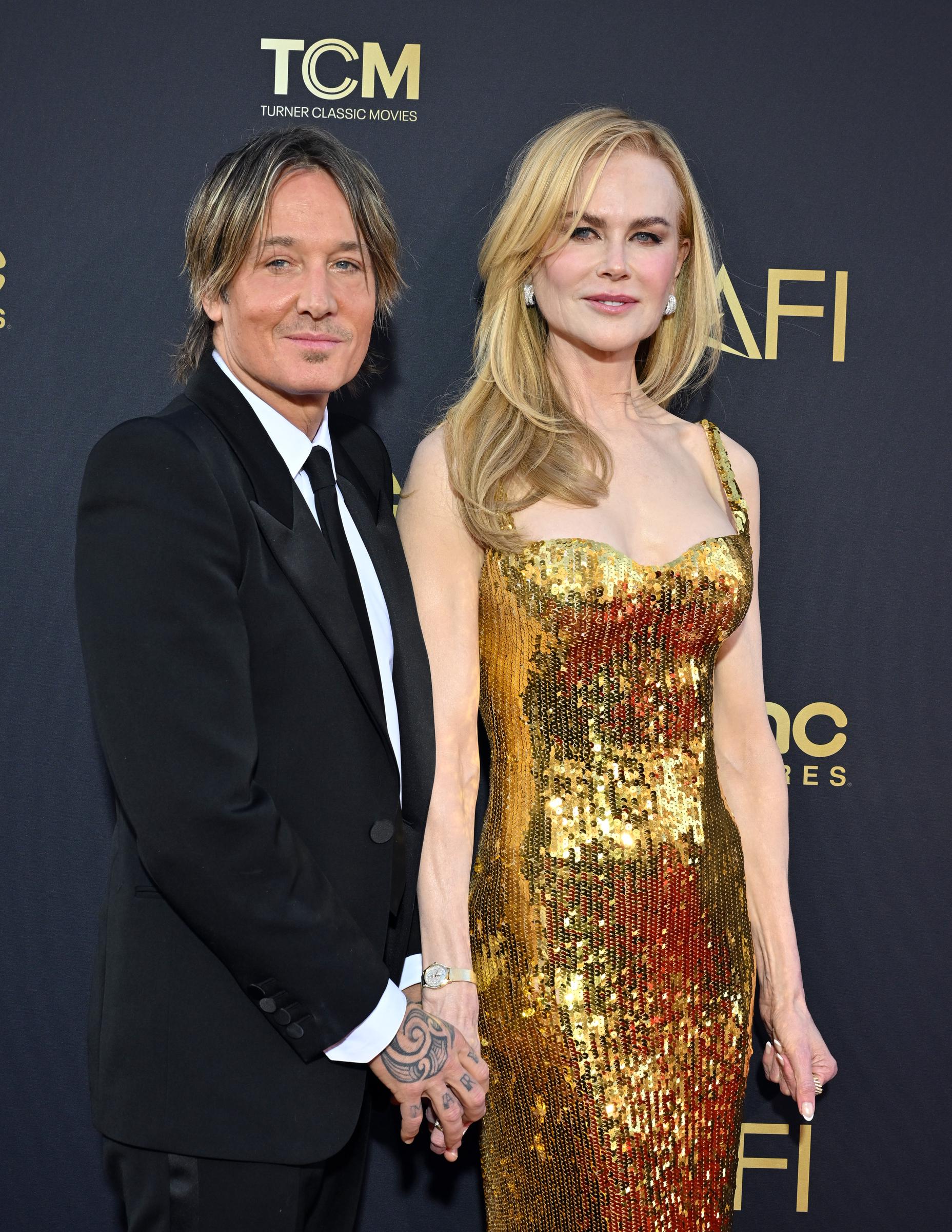 Nicole Kidman and Keith Urban at the 49th AFI Lifetime Achievement Award Gala in Hollywood, California, on April 27, 2024. | Source: Getty Images