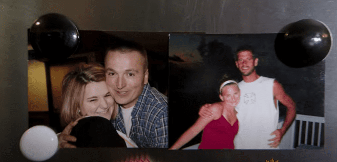 Two photos of Brittany Peck with her biological father and stepfather. | Source: YouTube/CBS Sunday Morning