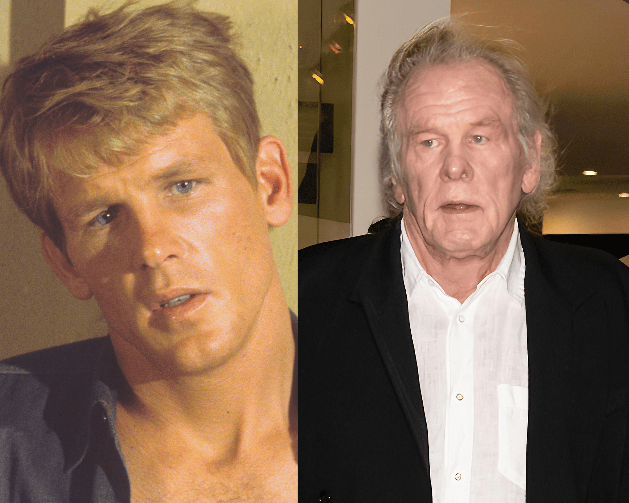 Actor Nick Nolte on a movie set in 1975 | Nick Nolte at The 31st Philadelphia Film Festival on October 23, 2022 in Philadelphia, Pennsylvania | Getty Images 