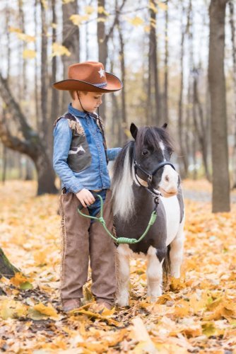 A boy with a small pony. | Source: Shutterstock.