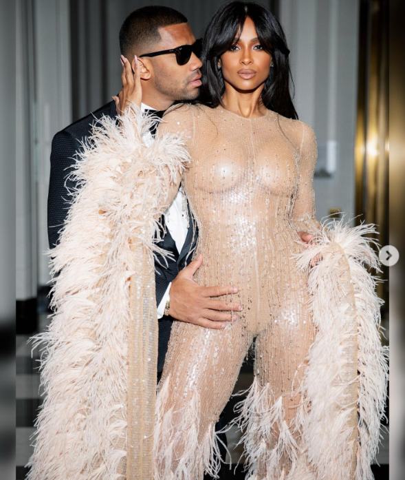 Ciara and Russell Wilson pose in elegant clothing on March 3, 2025 | Source: Instagram/ciara