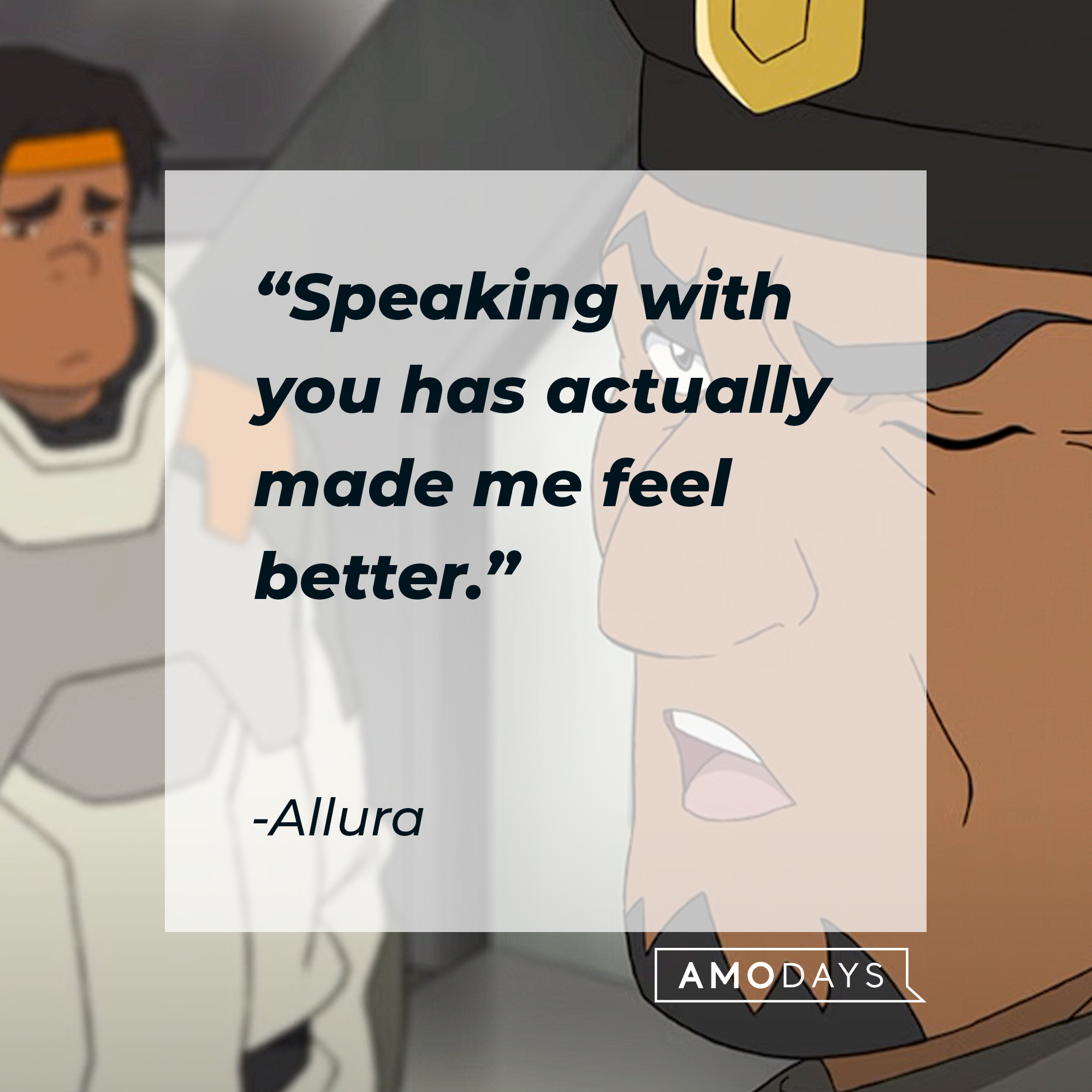 Allura's quote: Speaking with you has actually made me feel better." | Source: youtube.com/netflixafterschool