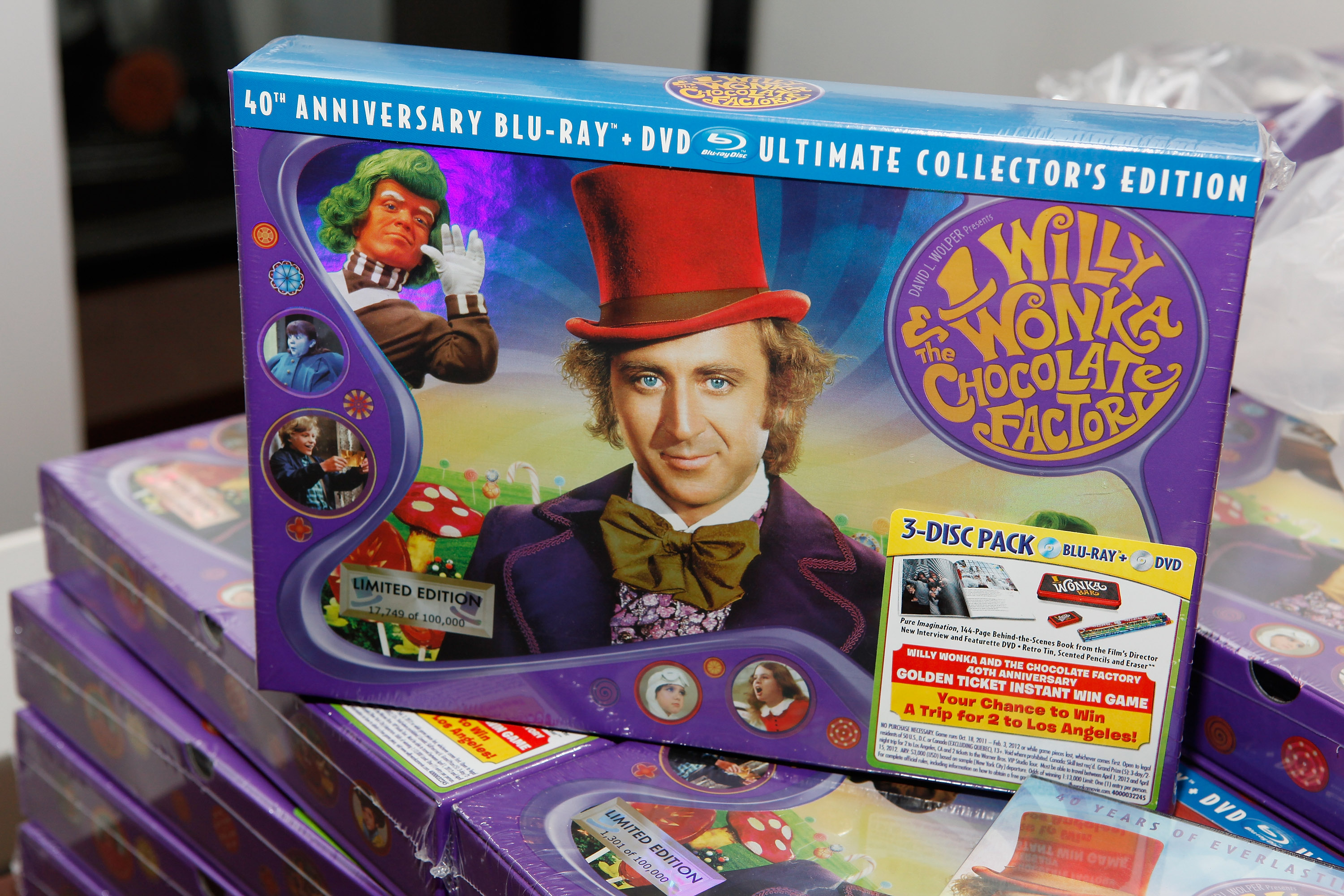A photo of the DVD box set at the 40th Anniversary of "Willy Wonka & The Chocolate Factory" on October 18, 2011 in New York City. | Source: Getty Images