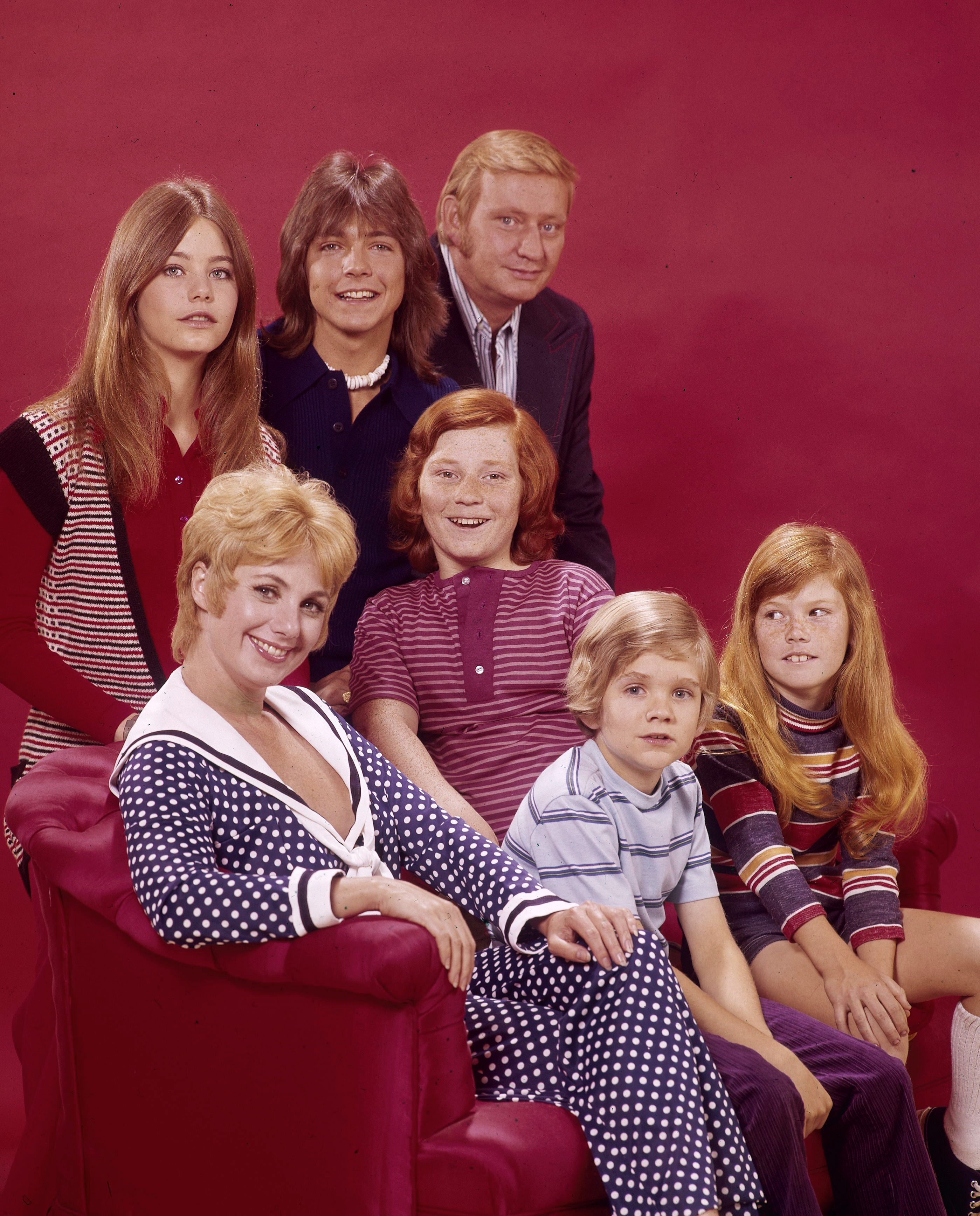 From (L-R) Susan Dey, Shirley Jones, David Cassidy, Danny Bonaduce, Dave Madden, Brian Forster, Suzanne Crough from "The Partridge Family" pictured on May 14, 2008 | Source: Getty Images