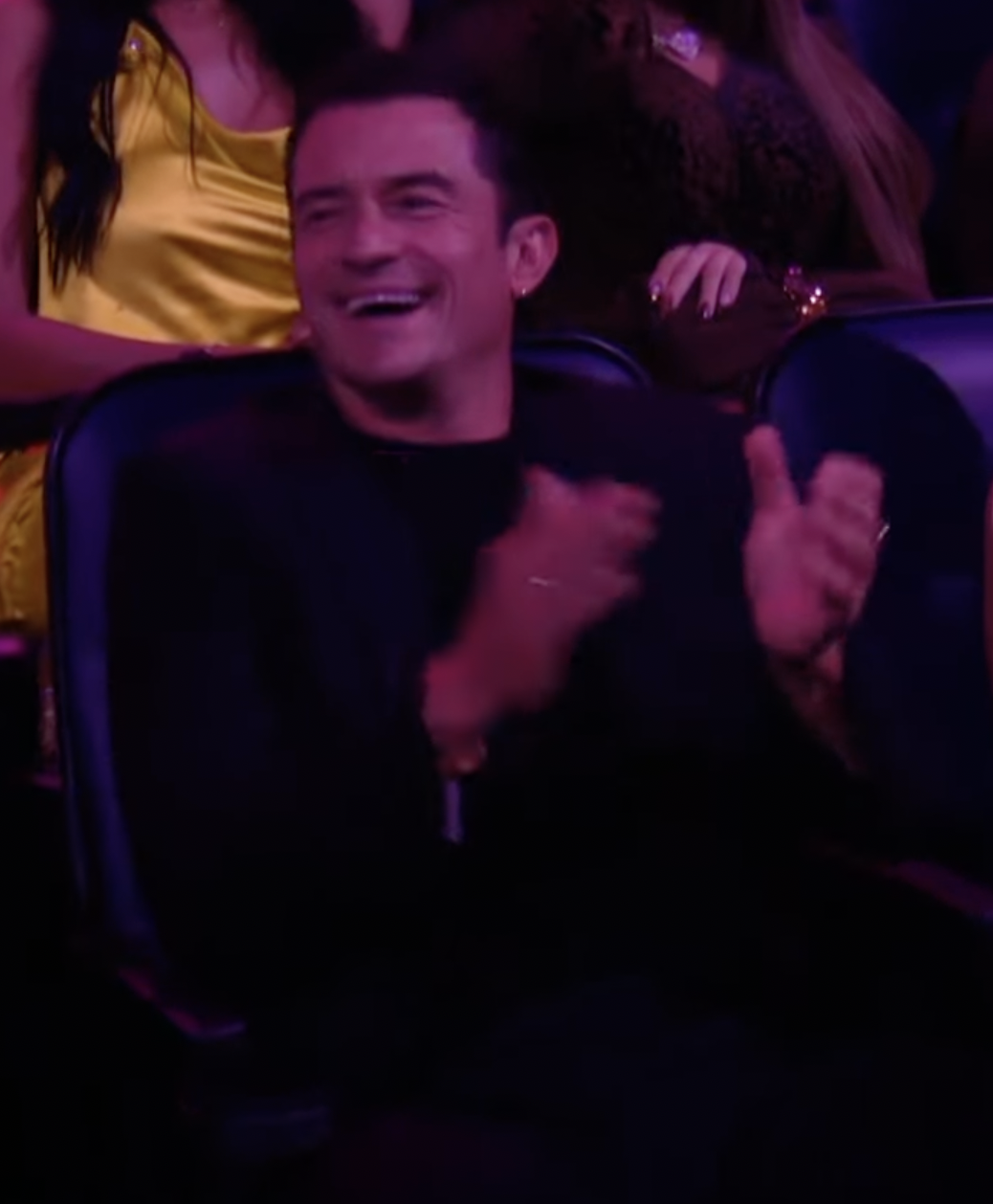 Orlando Bloom reacts to Katy Perry's performance at the 2024 MTV Video Music Awards | Source: YouTube/MTV