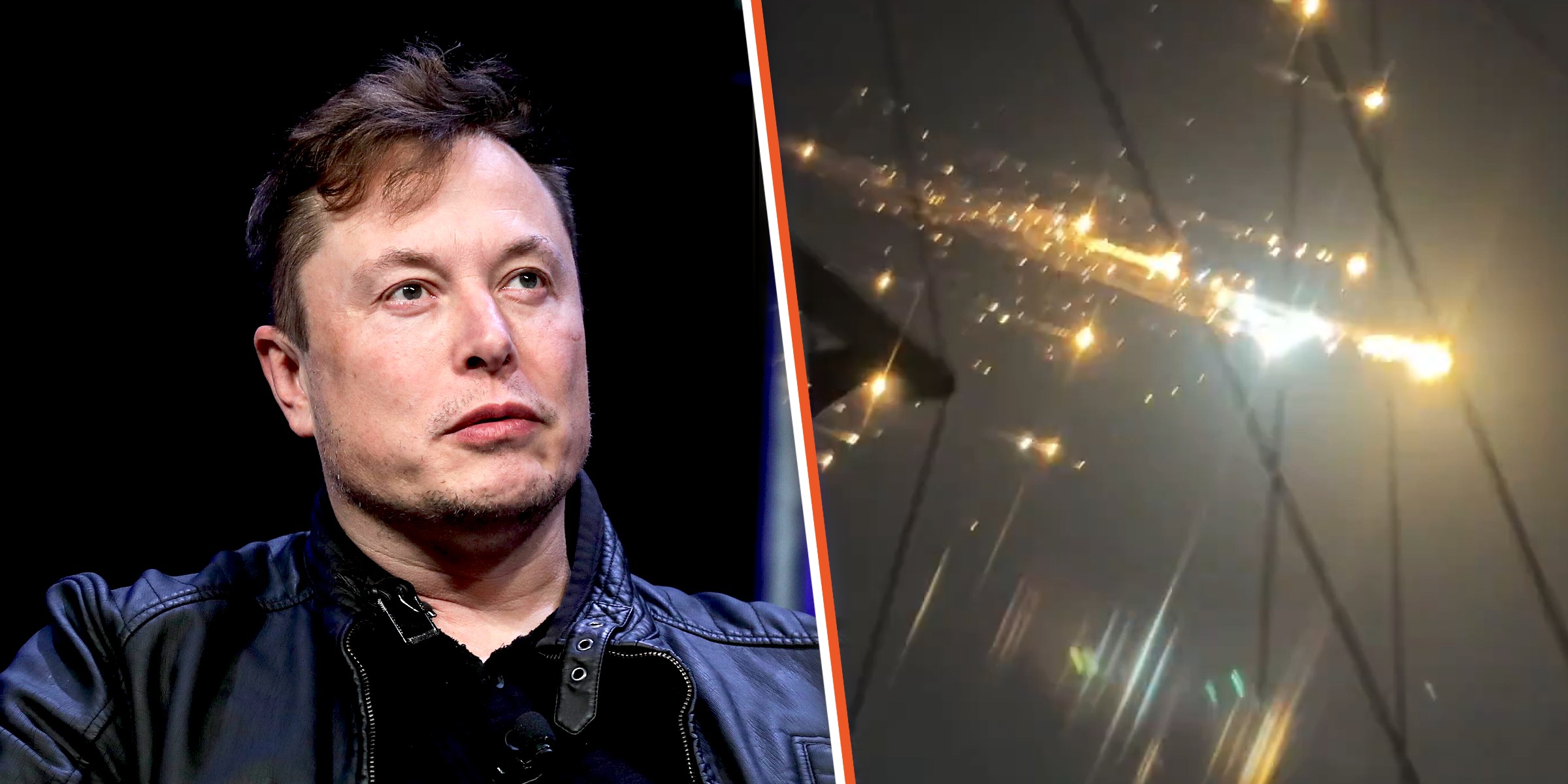 Elon Musk | A view of the explosion | Source: Getty Images | X/GeneDoctorB