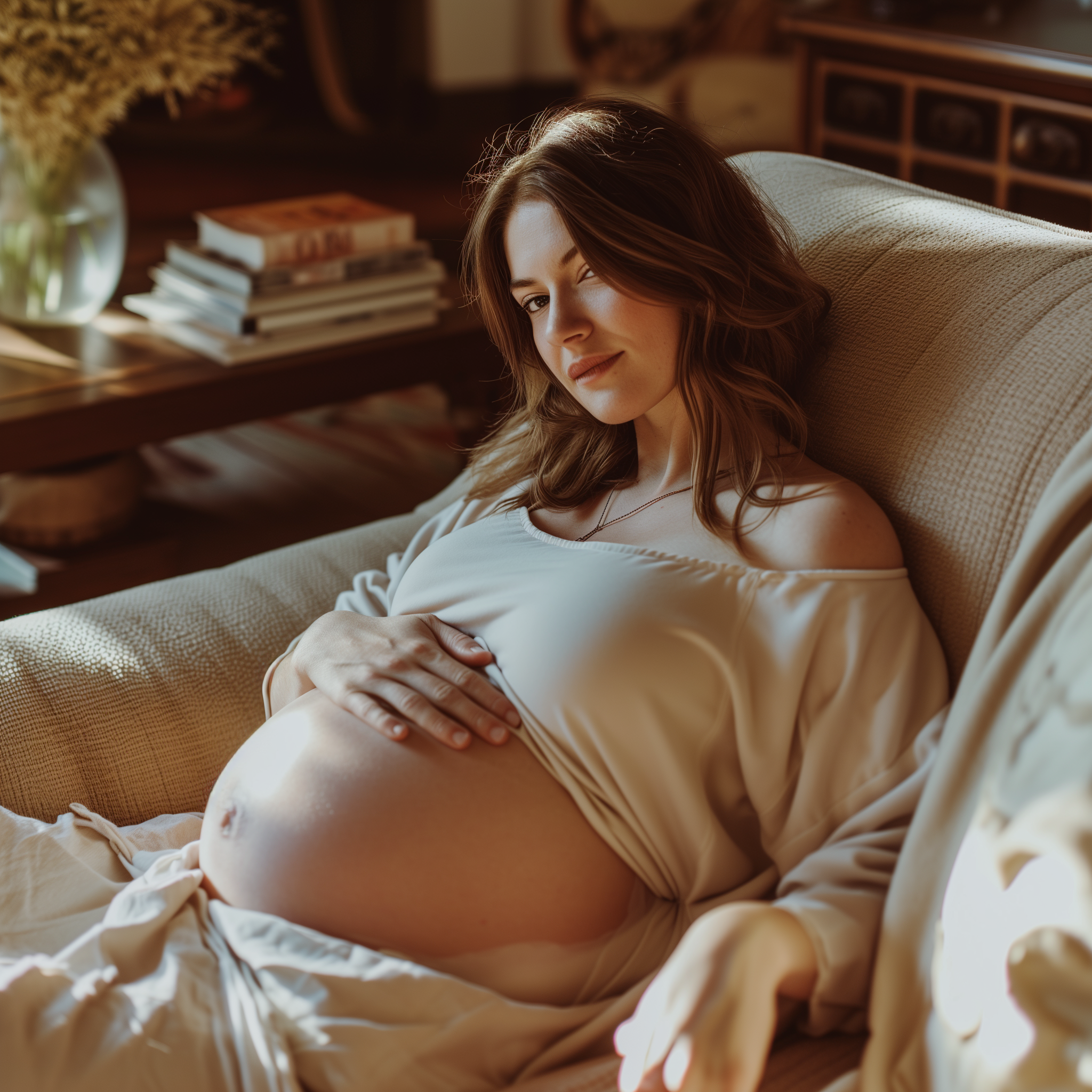 A smiling pregnant woman | Source: Midjourney