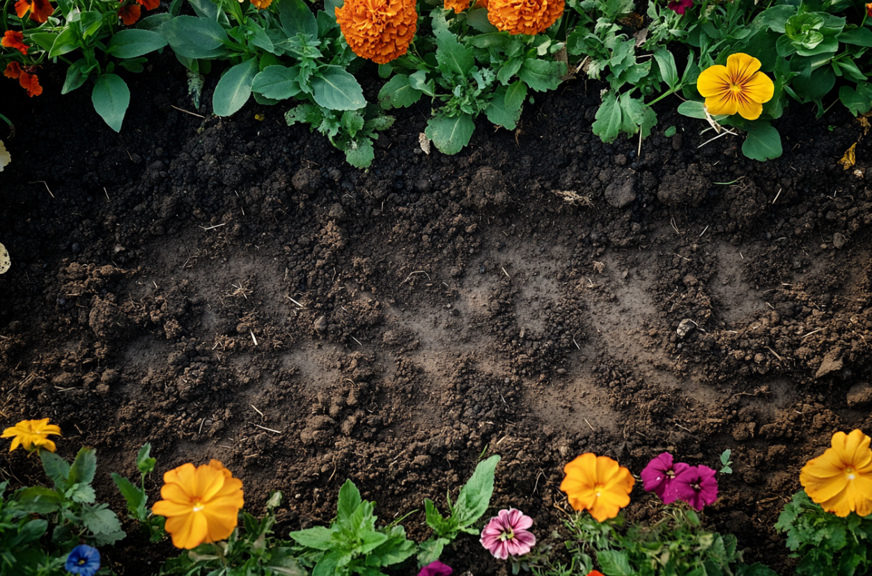 Freshly turned earth in a flower bed | Source: Midjourney