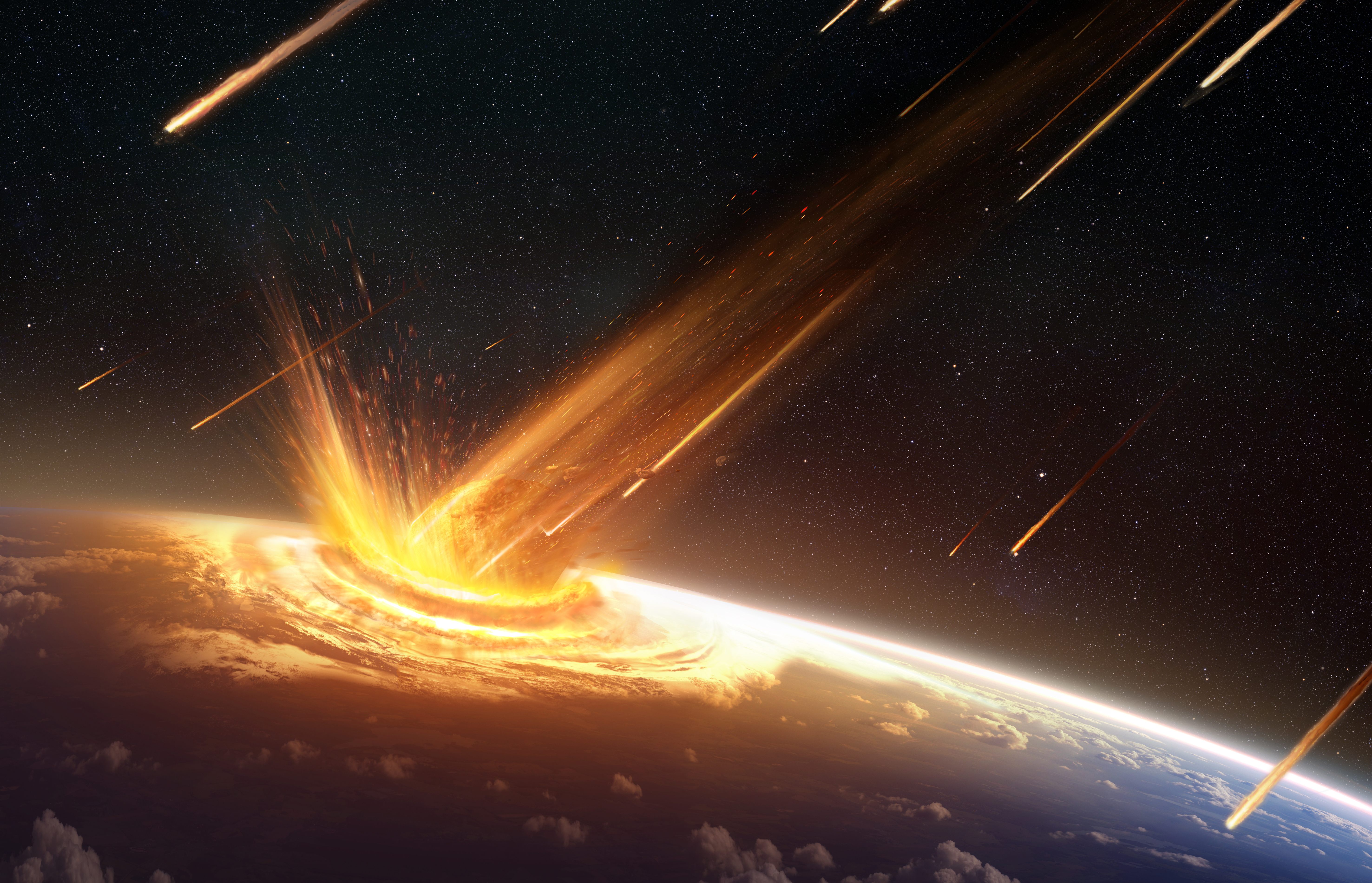 An illustration of an asteroid striking Earth created in July 2015. | Source: Getty Images