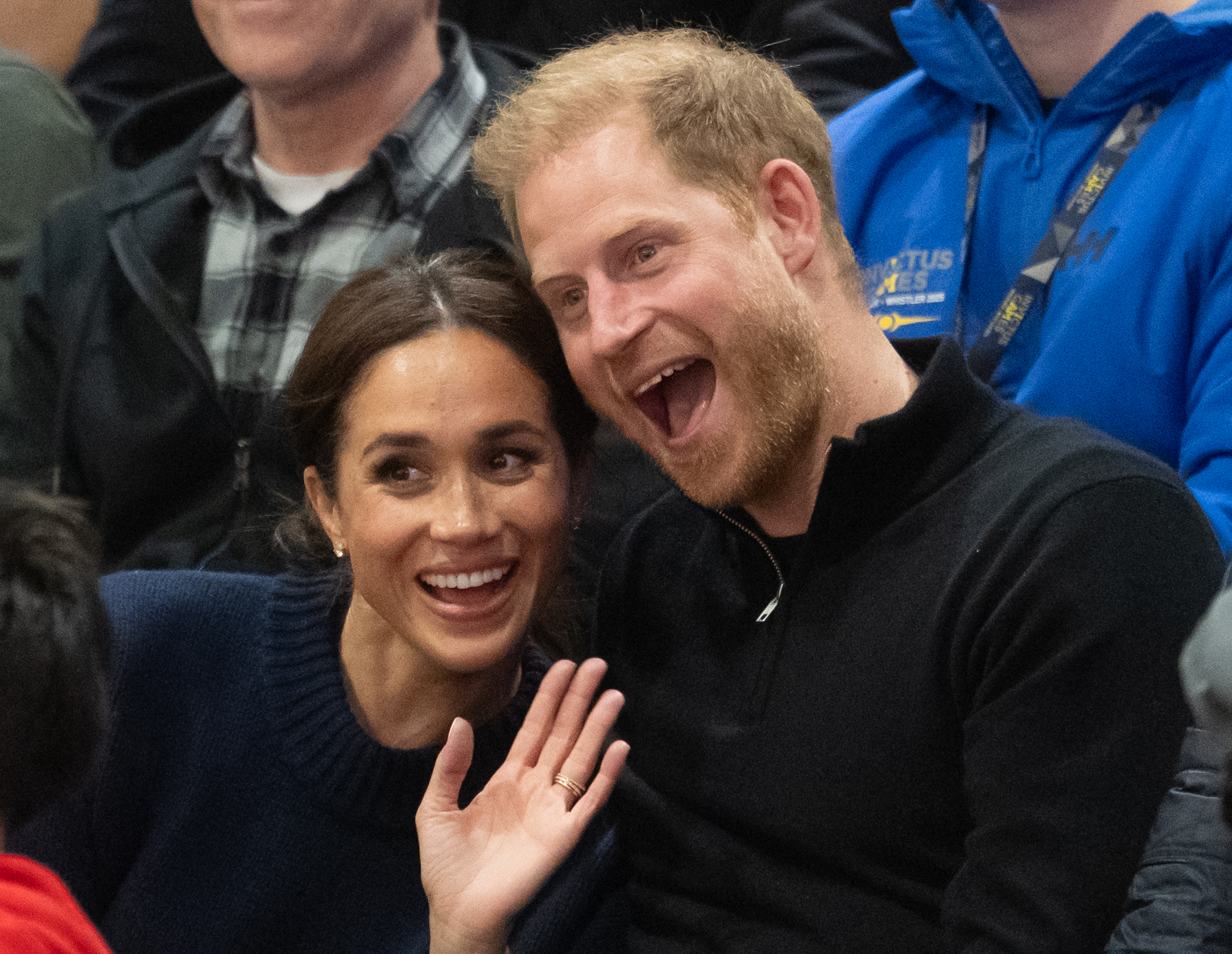 Prince Harry and Meghan Markle pose for a photo as they attend the Wheelchair Basketball final between USA and Israel during day one of the 2025 Invictus Games on February 9, 2025, in Vancouver, British Columbia | Source: Getty Images