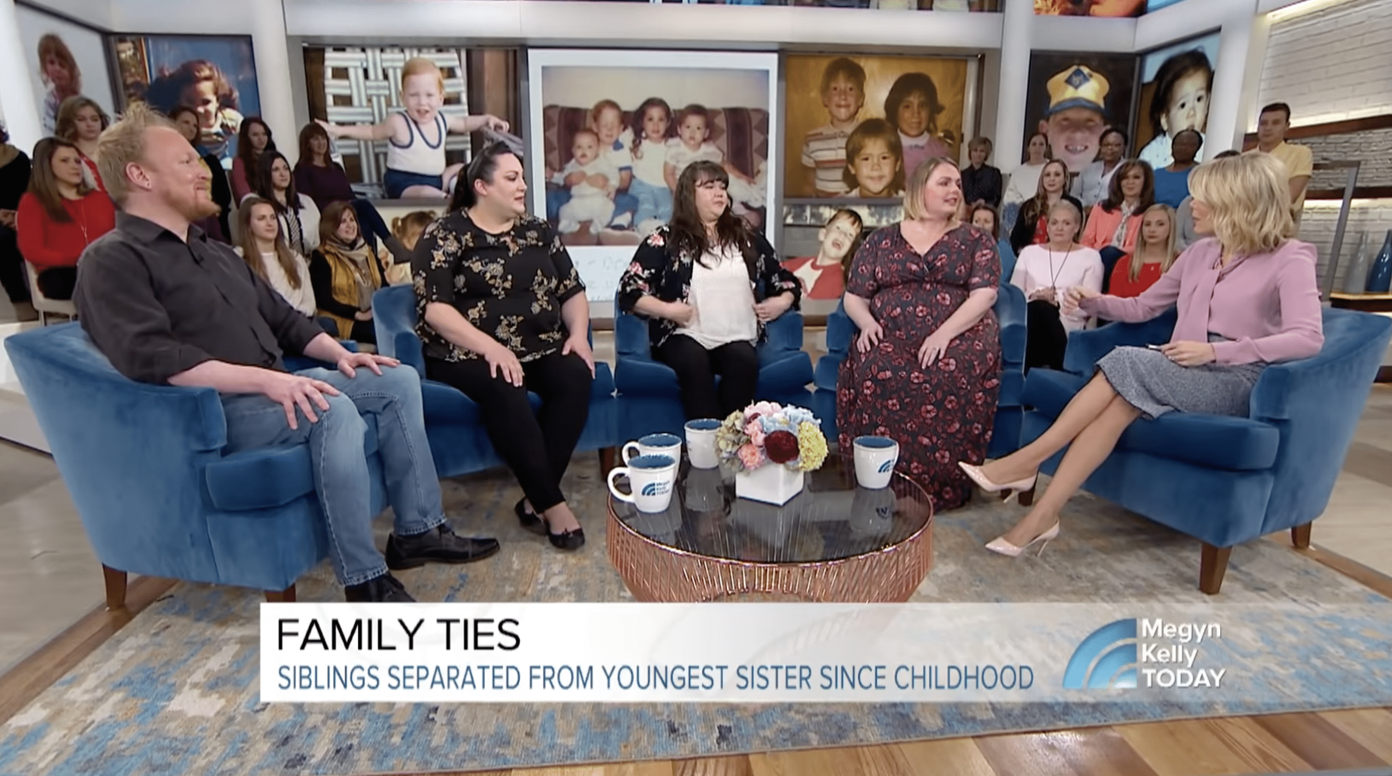 Brian, Christine, and Laurie reunited with their long-lost sister Amber on Megyn Kelly Today. | Photo: YouTube.com/TODAY