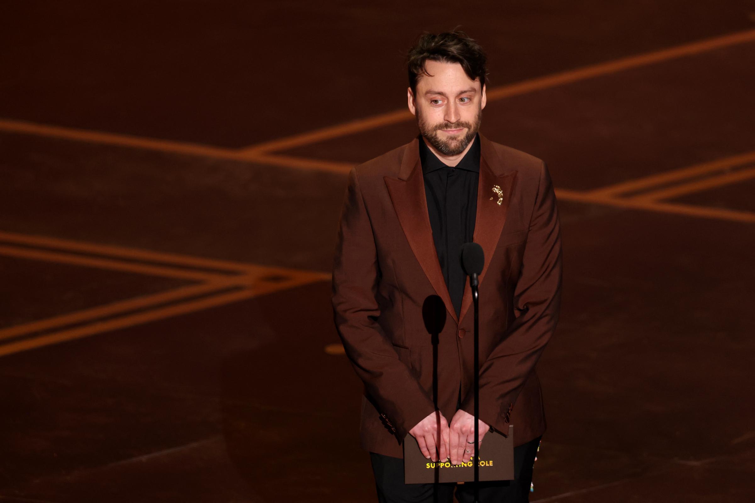 Kieran Culkin presents the award for Best Actor in a Supporting Role onstage during the 98th Annual Academy Awards at the Dolby Theatre on March 15, 2026 | Source: Getty Images