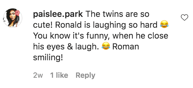 A fan commented on a photo of Ronald III DeVoe and Roman Elijah Devoe sitting on a straw chair in Jamaica | Source: Instagram.com/devoetwins