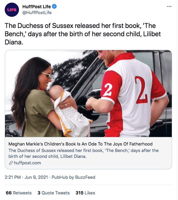 A screenshot of Meghan Markle, Prince Harry and their son | Photo: twitter.com/HuffPost Life