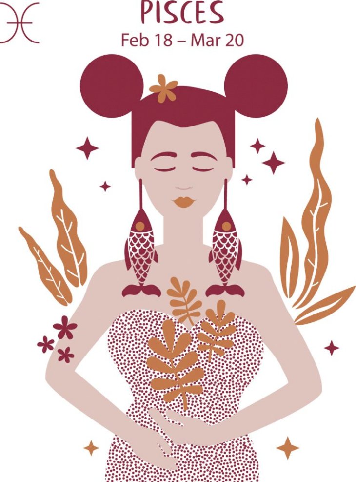Illustration for Pisces Zodiac Sign. | Source: Womanly
