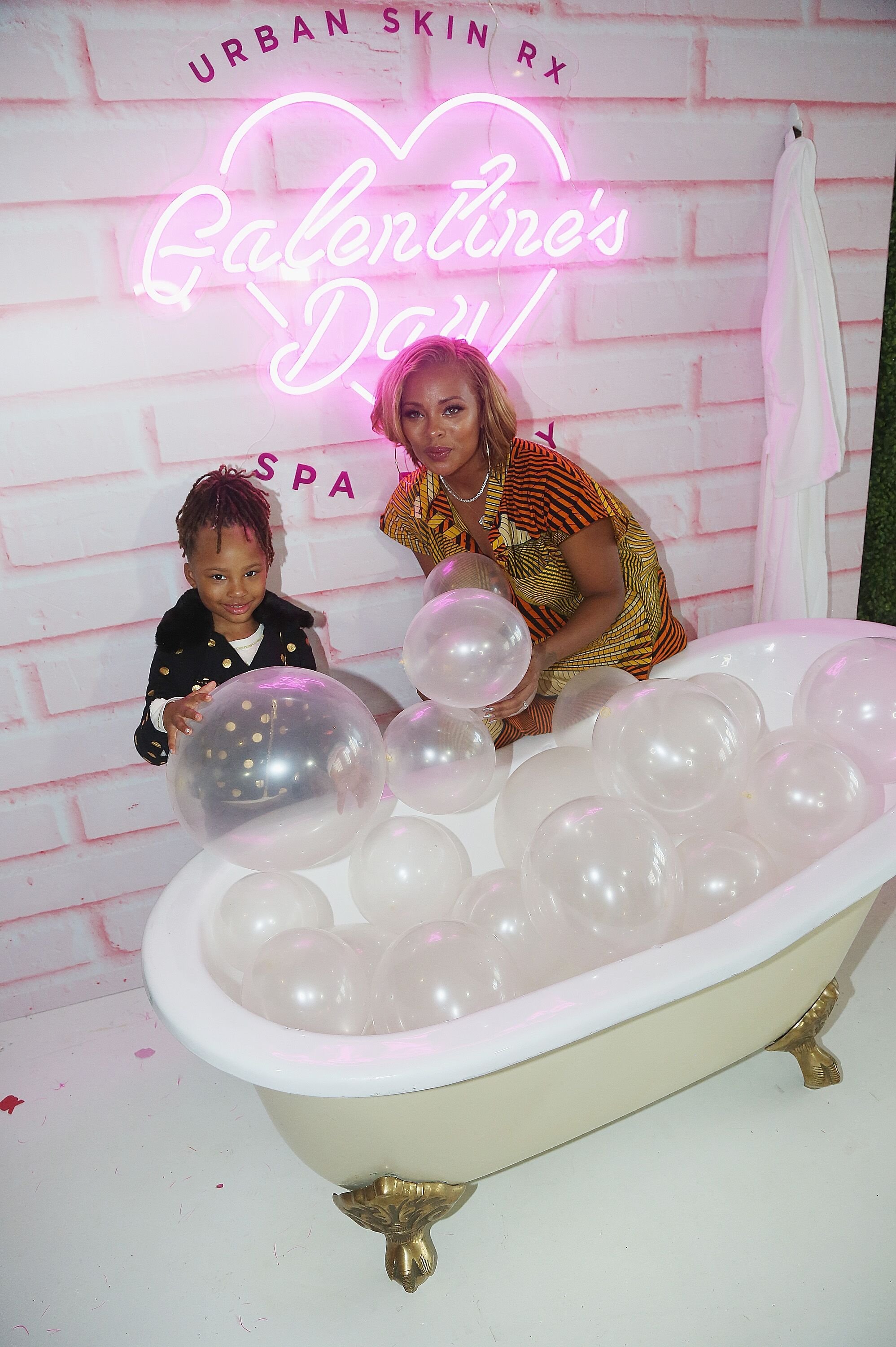  Marley Rae McCall and mother Eva Marcille pose at The Urban Skin Galentine's Day Event  in New York in 2019 | Source: Getty Images