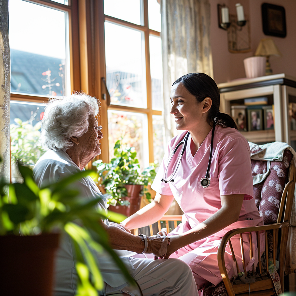 An old woman at a nursing home | Source: Midjourney