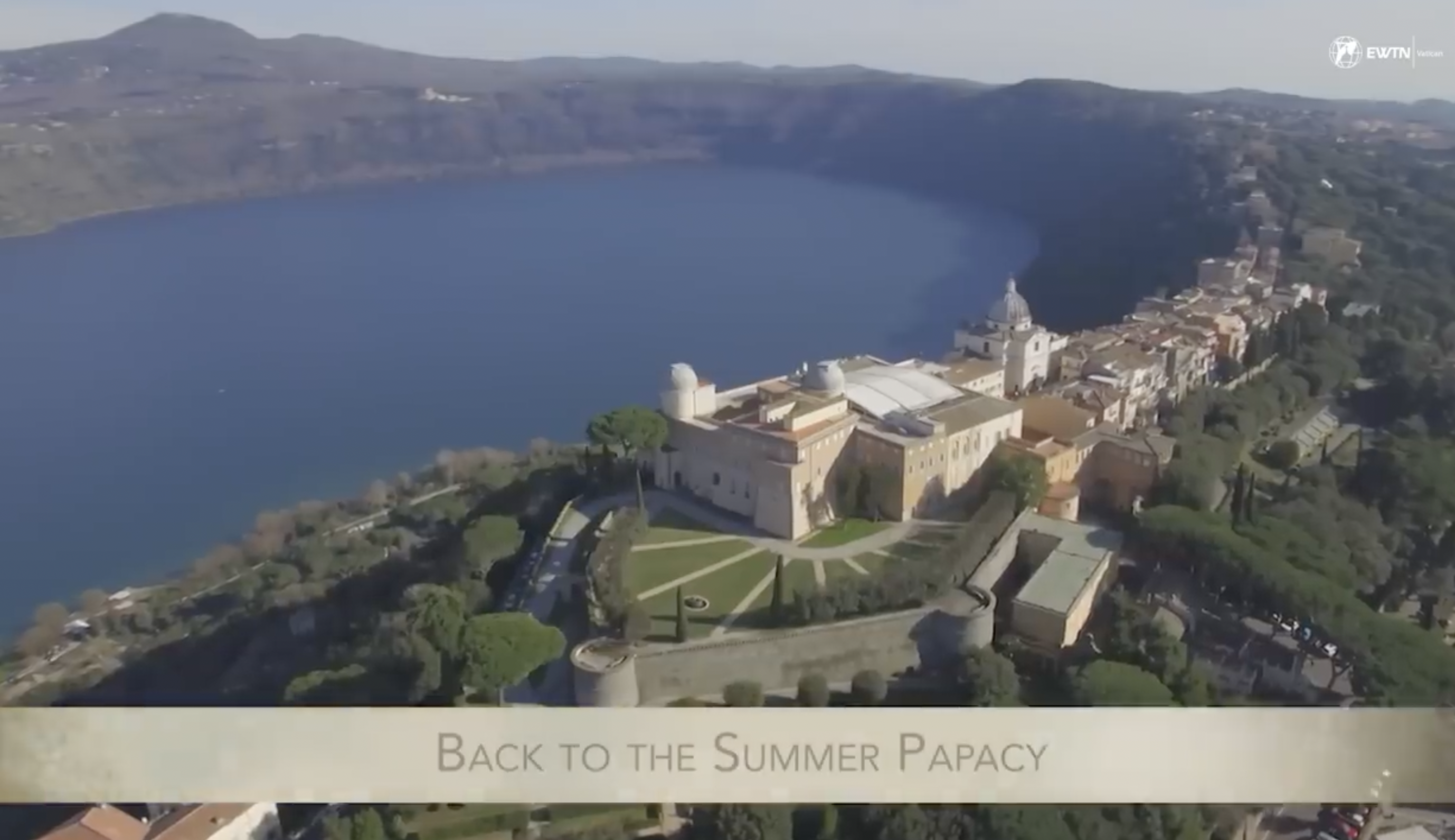 An aerial view of Villa Barberini in Castel Gandolfo, dated July 2025 | Source: YouTube/EWTN