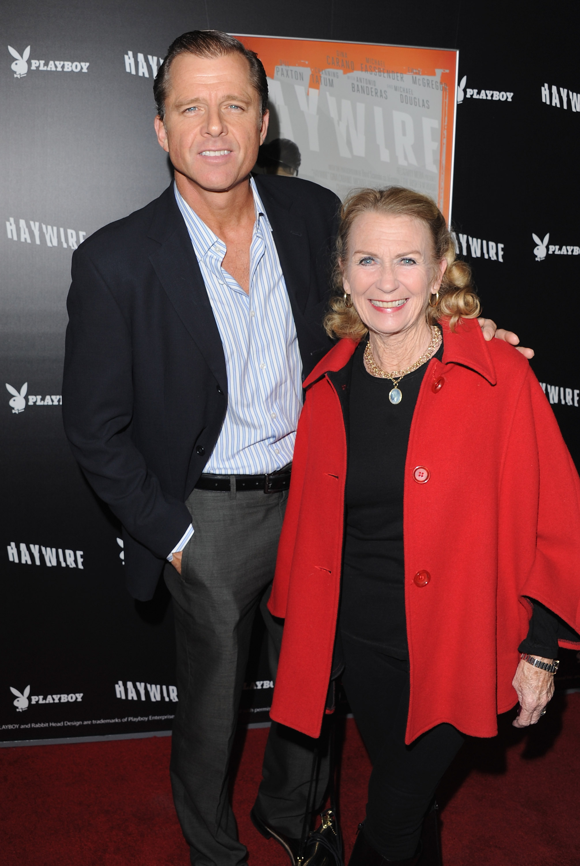 Maxwell Caulfield and the actress arrive at the Los Angeles premiere of "Haywire," 2012 | Source: Getty Images