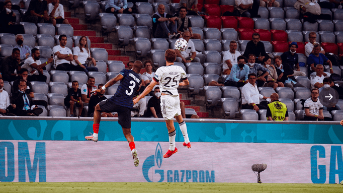Nationalspieler Müller im EM-Spiel gegen Frankreich. | Quelle: twitter.com/DFB_Team