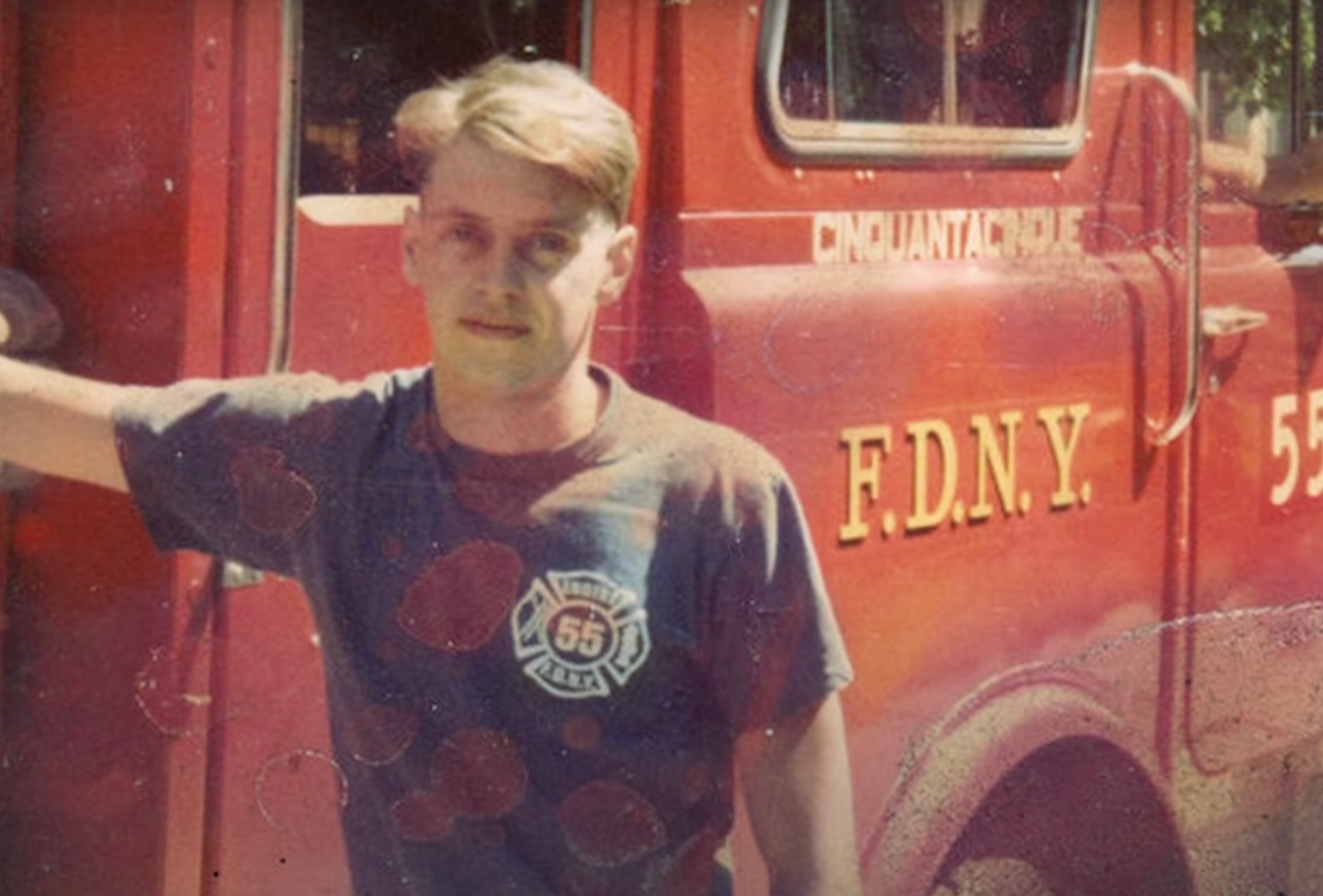 Steve Buscemi as a firefighter in the 80s | Source: YouTube/TIME