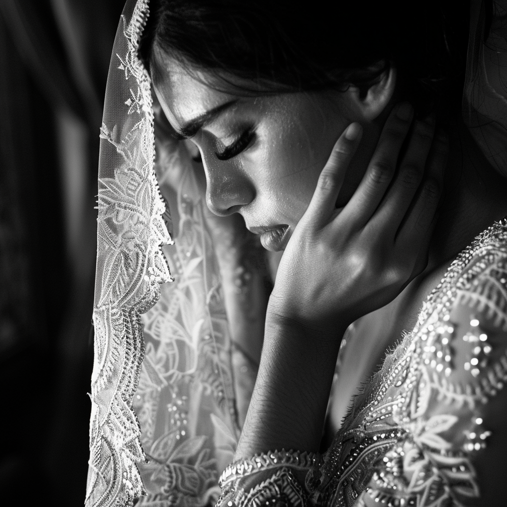 A bride feeling sad | Source: Midjourney