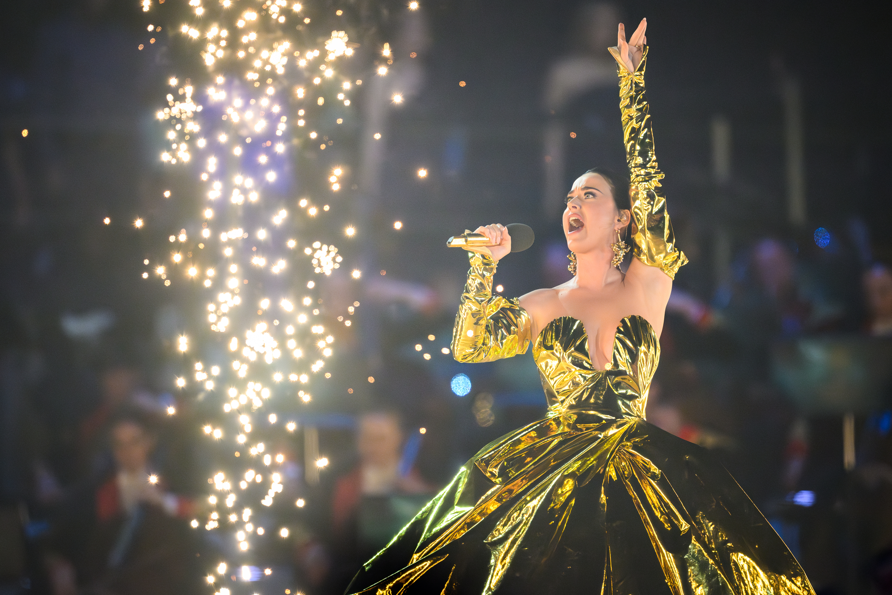 Katy Perry performs on stage during the Coronation Concert, on May 7, 2023, in Windsor, England. | Source: Getty Images