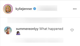 A fan's comment under a picture posted by Kylie Jenner on Instagram | Photo: Instagram/kyliejenner