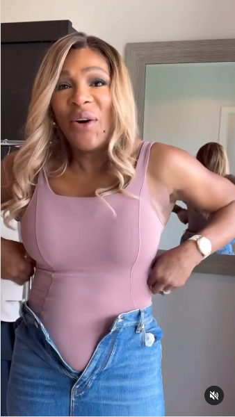 Serena Williams showcasing her weight loss journey by trying on her denim skirt to see if it fits posted on July 1, 2024 | Source: Instagram/serenawilliams