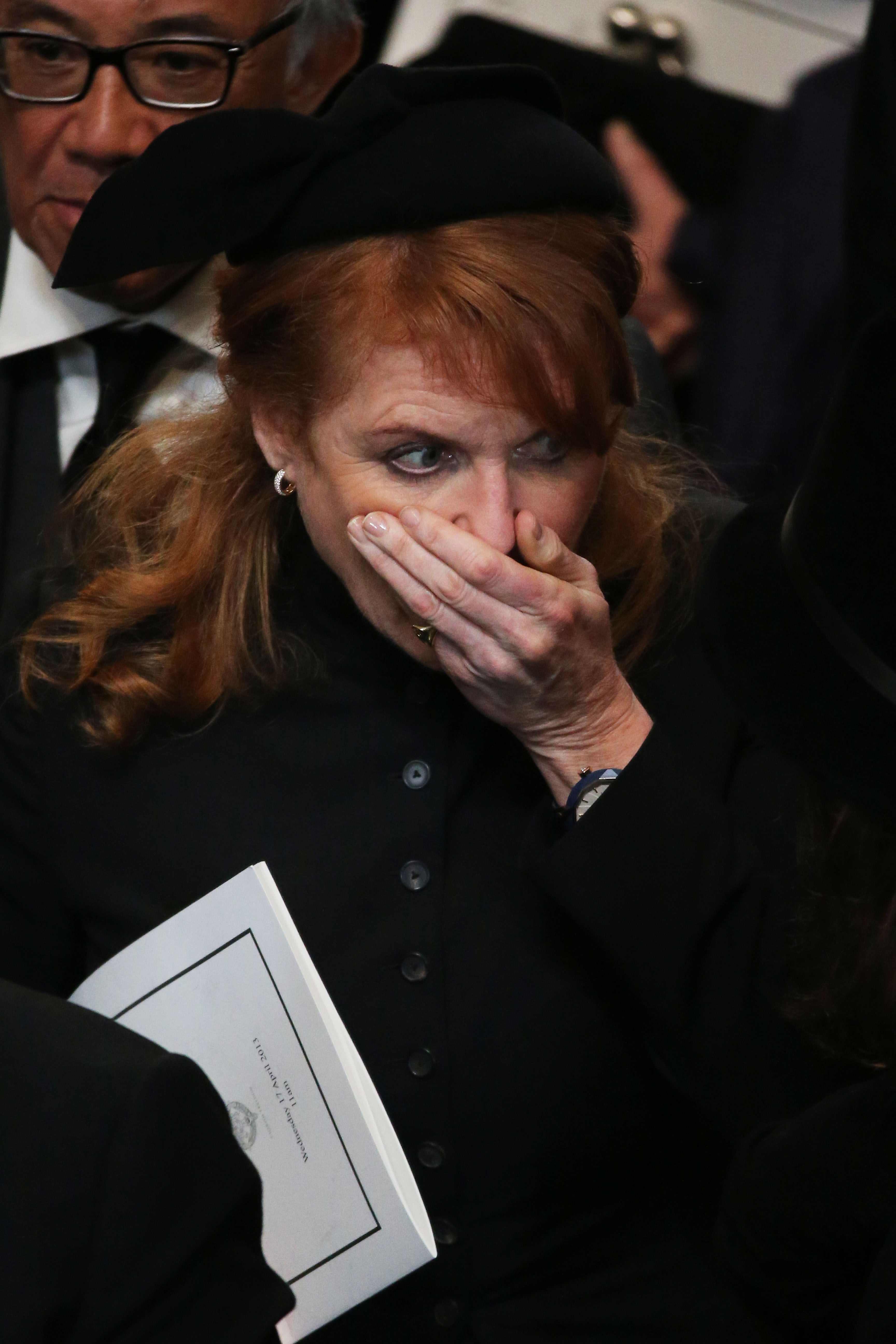Sarah Ferguson at the Ceremonial funeral of former British Prime Minister Baroness Thatcher at St Paul's Cathedral on April 17, 2013, in London, England. | Source: Getty Images
