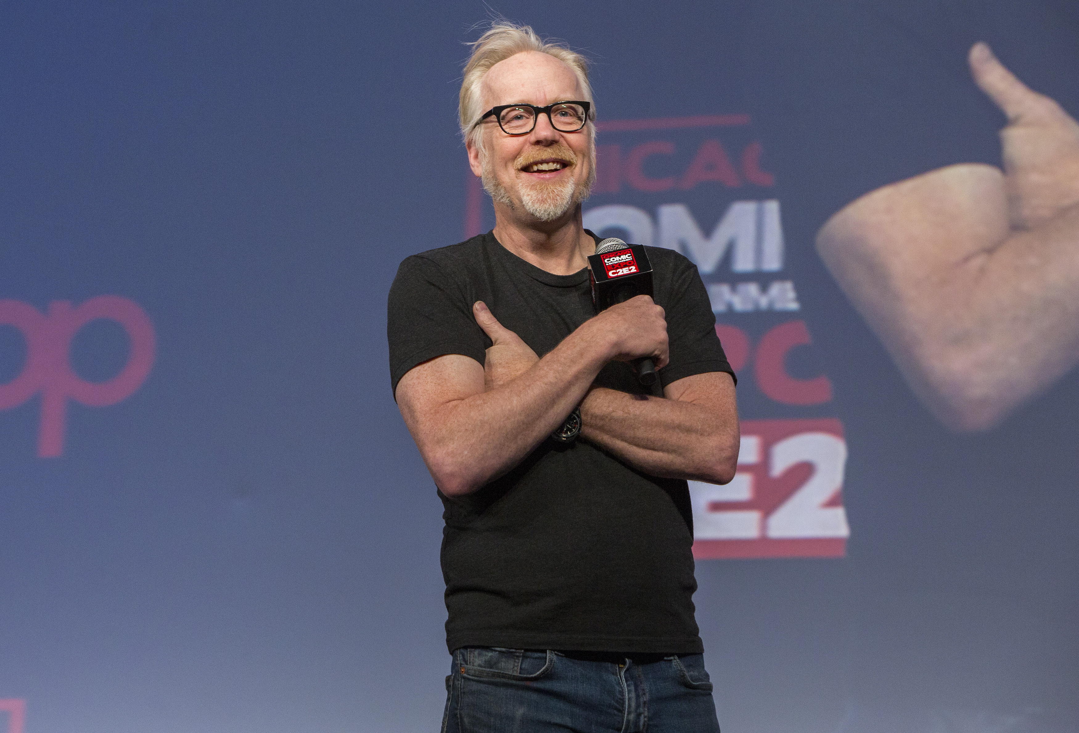 Adam Savage of "MythBusters" and "Unchained Reaction" speaks during 2020 C2E2 on February 29, 2020, in Chicago, Illinois. | Source: Getty Images