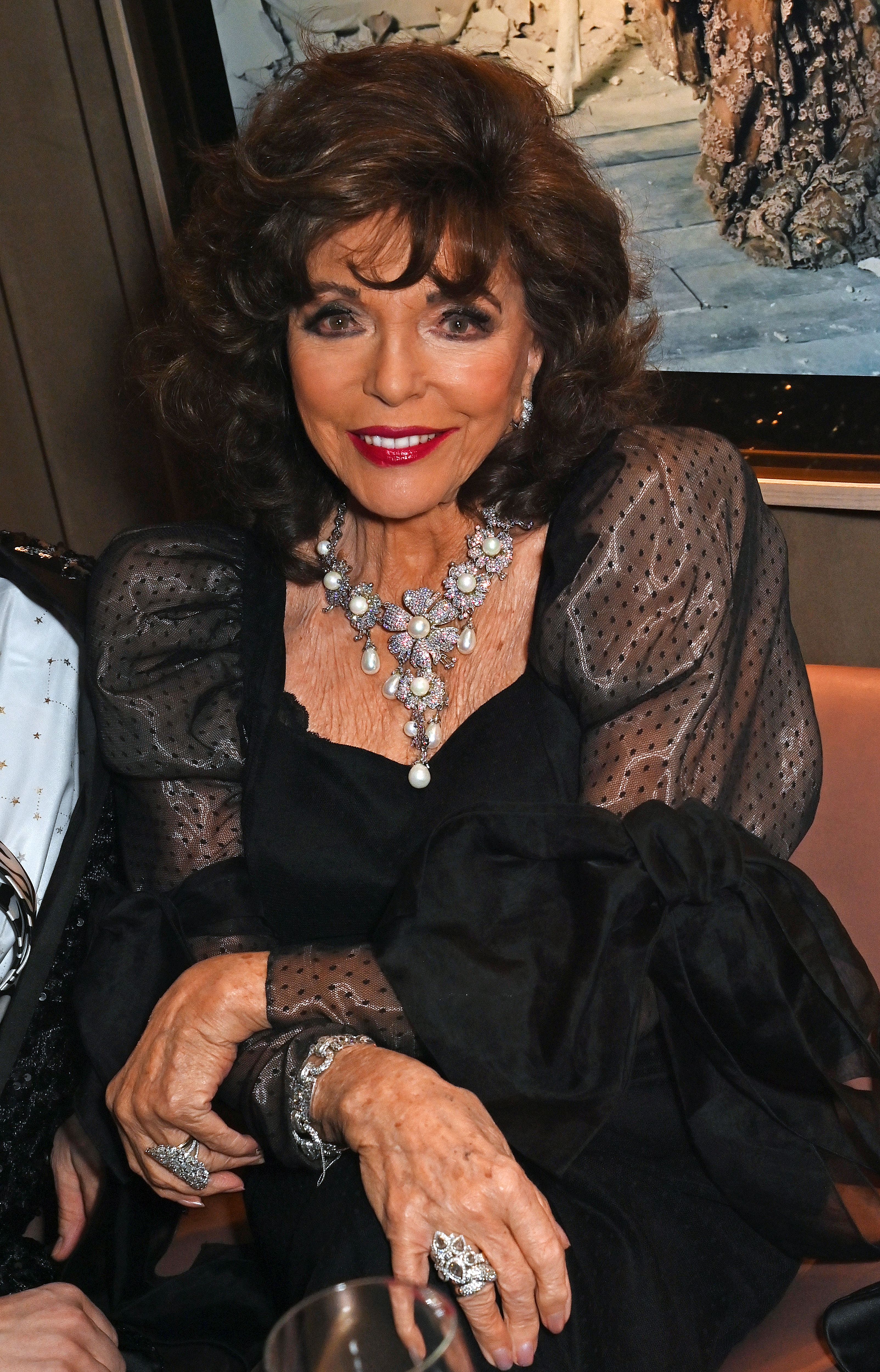 Joan Collins at The Variety Club Showbusiness Awards 2024 on April 28, 2024, in London, England. | Source: Getty Images