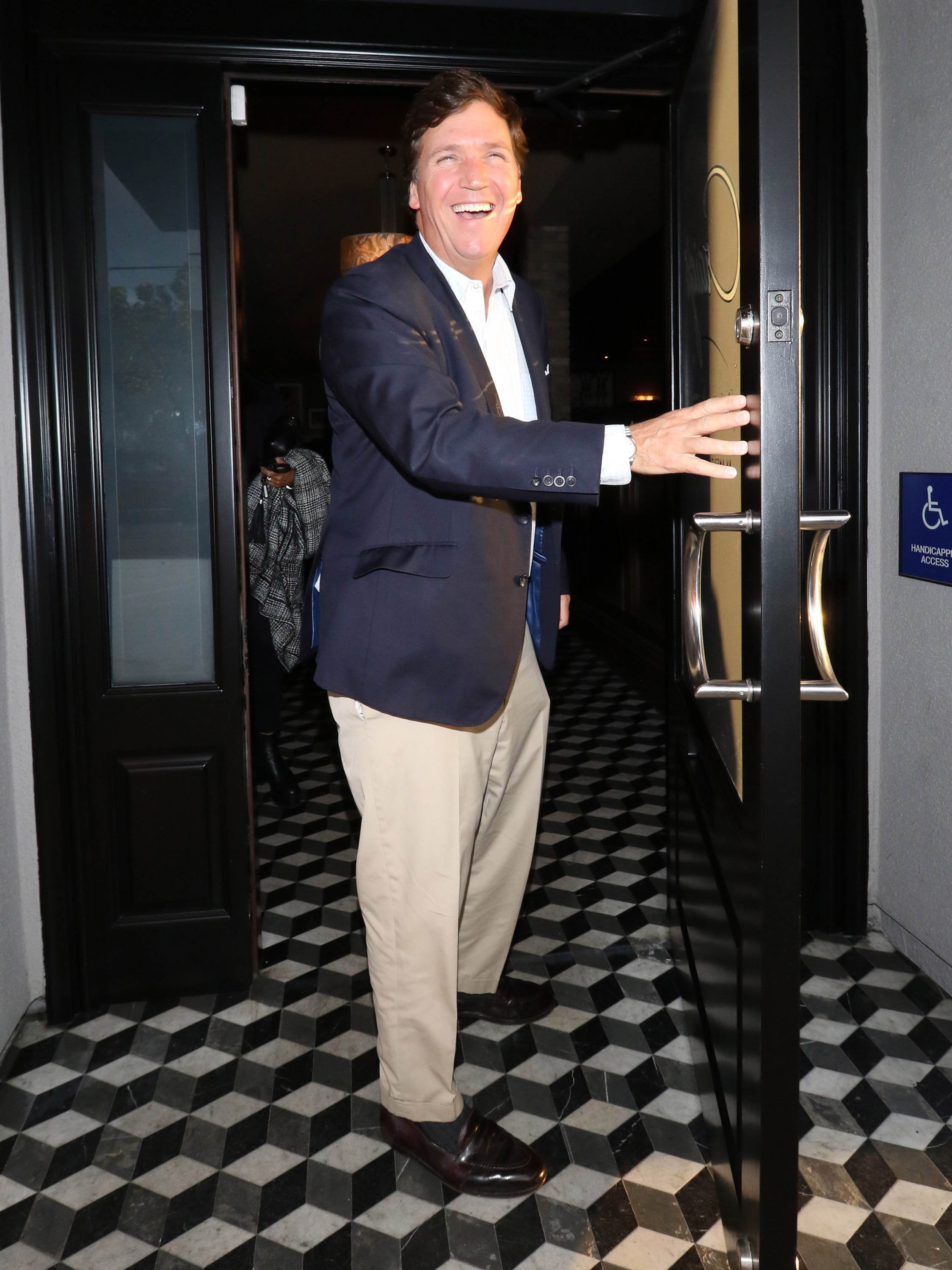 Tucker Carlson is seen on April 16, 2019, in Los Angeles, California | Source: Getty Images