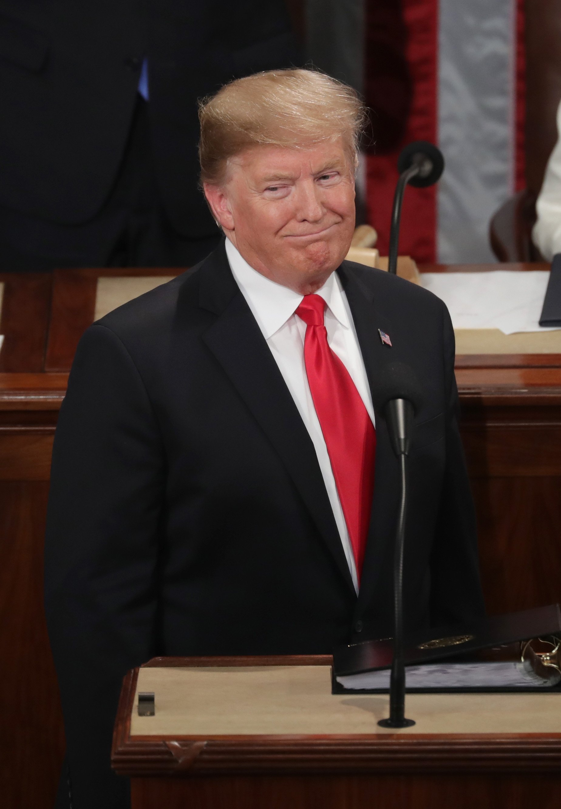 President Donald Trump at the House Chamber for the State of the Union address | Photo: Getty Images