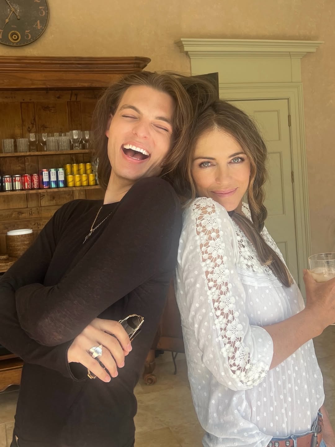 Damian and Elizabeth Hurley pose for a photo shared on 15 March 2026. | Source: Instagram/damianhurley1