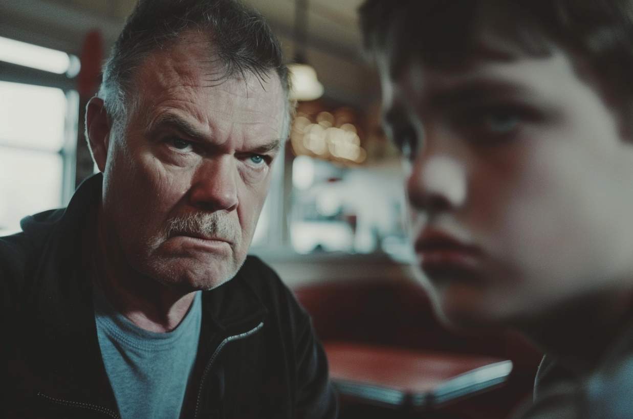 An angry man glares at his son | Source: MidJourney