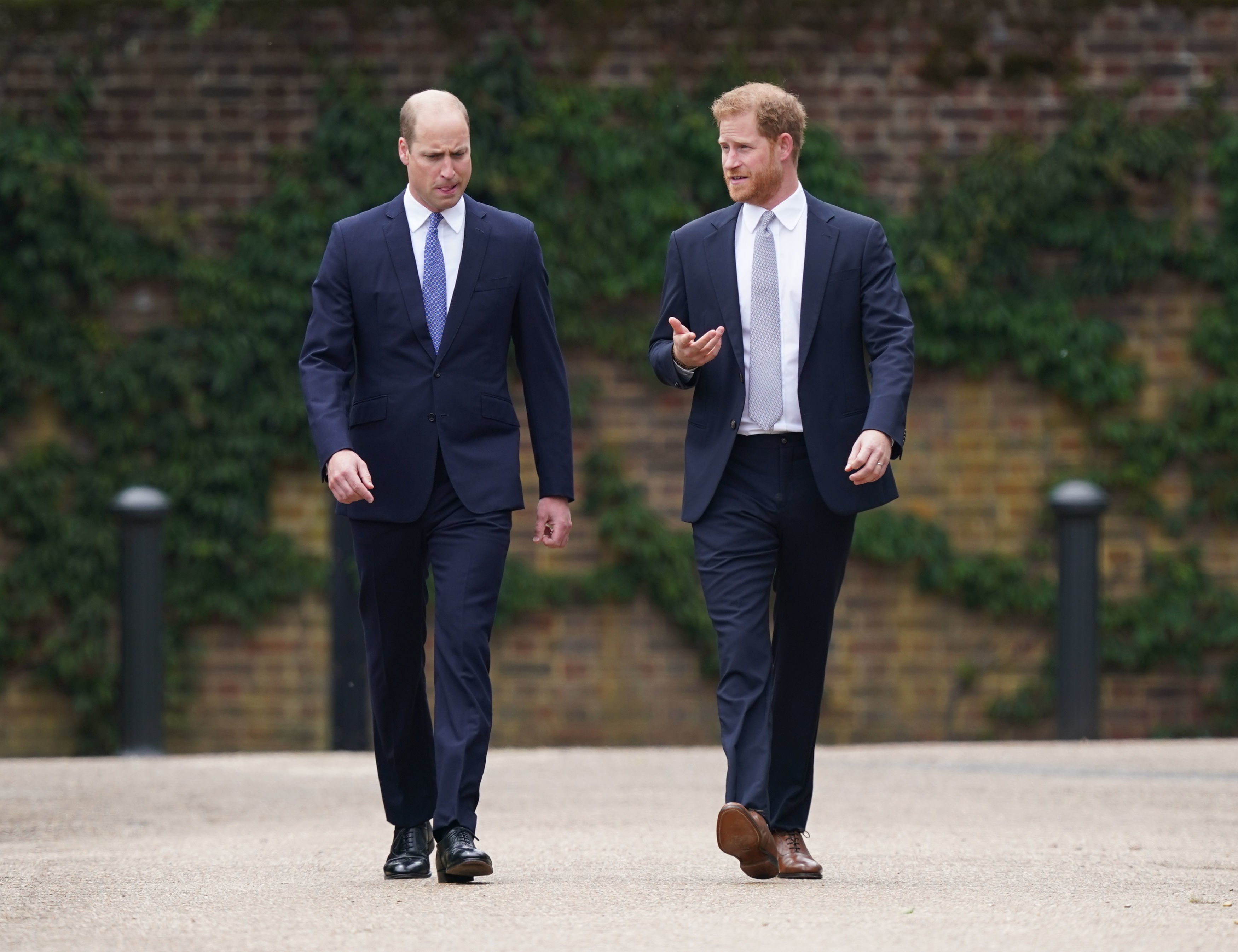 Prince William and Prince Harry at the unveiling of a statue they commissioned of their mother Princess Diana at Kensington Palace, on July 1, 2021, in London, England. | Source: Yui Mok - WPA Pool/Getty Images