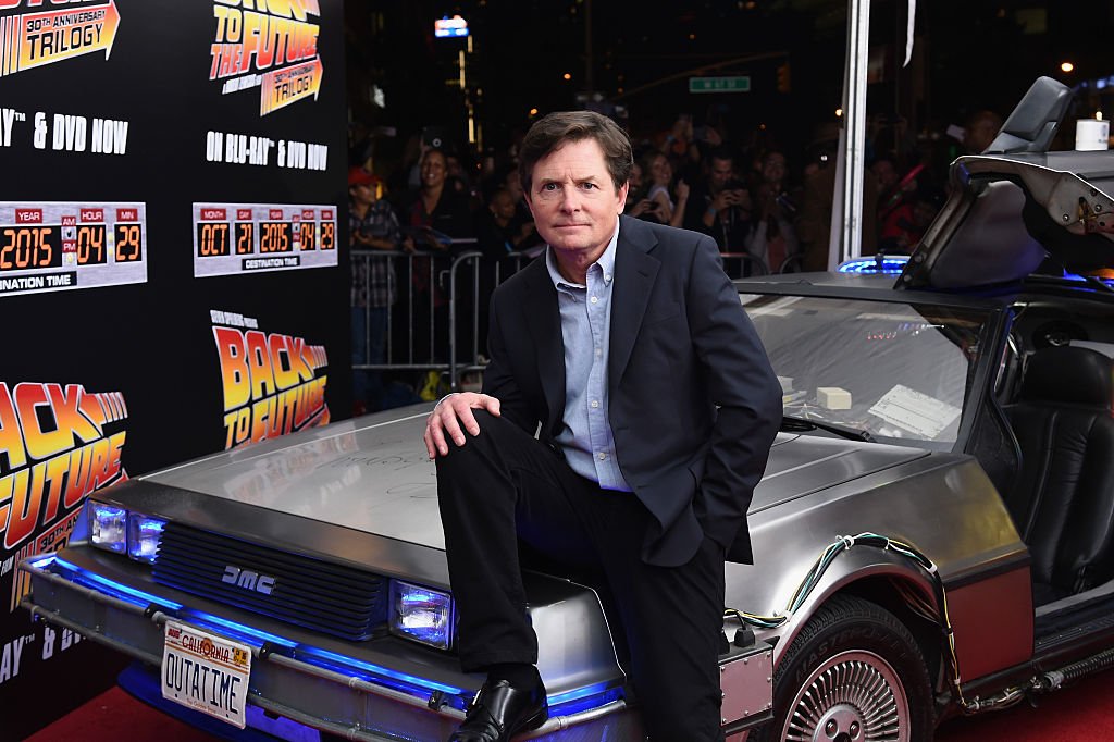  Actor Michael J. Fox attends the "Back to the Future" reunion with fans in celebration of the Back to the Future 30th Anniversary Trilogy on Blu-ray and DVD on October 21, 2015 at AMC Loews Lincoln Square 13 in New York City. | Source: Getty Images