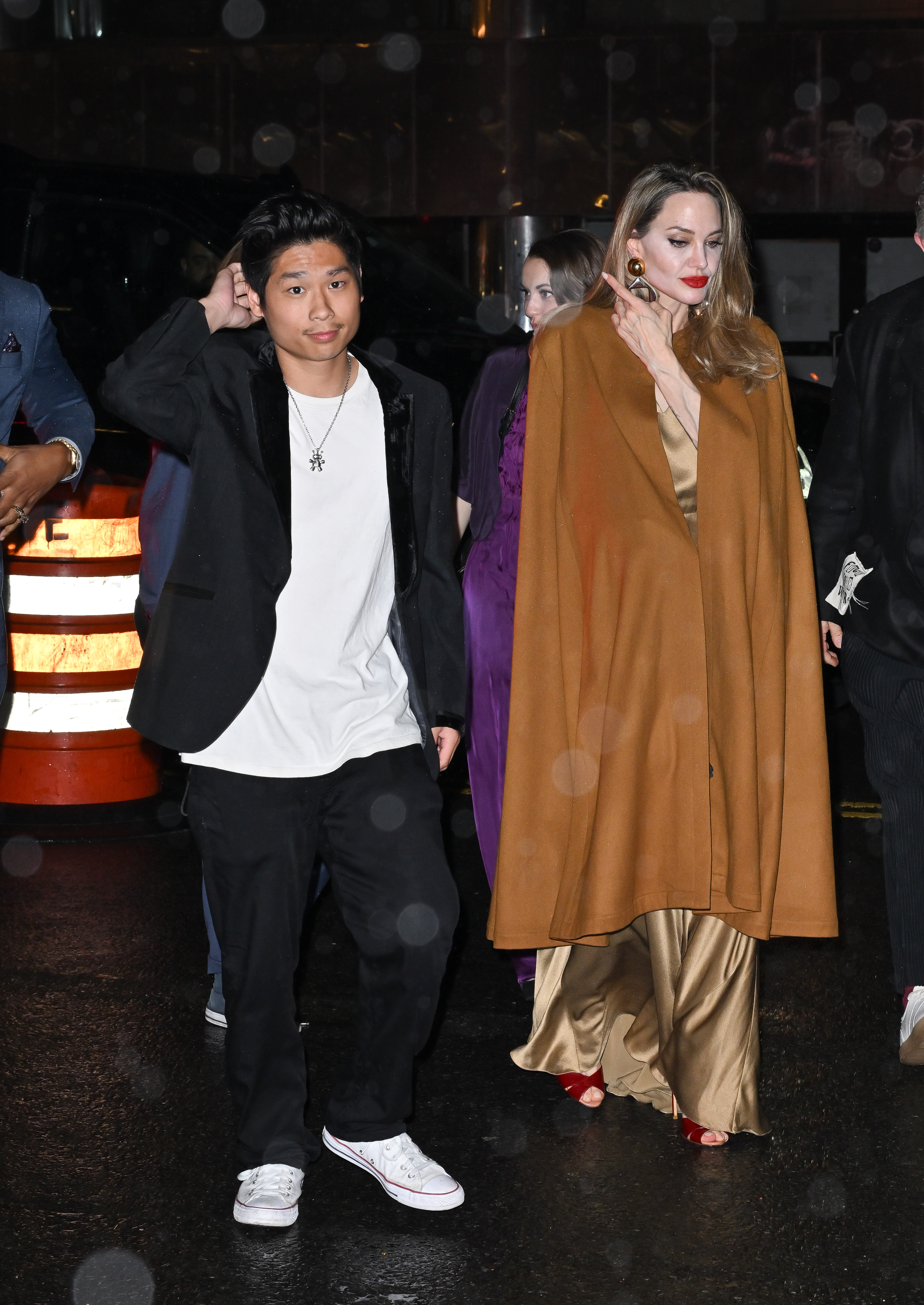 Pax Jolie-Pitt and Angelina Jolie arrive to Cipriani 42nd Street on April 11, 2024 in New York City | Source: Getty Images