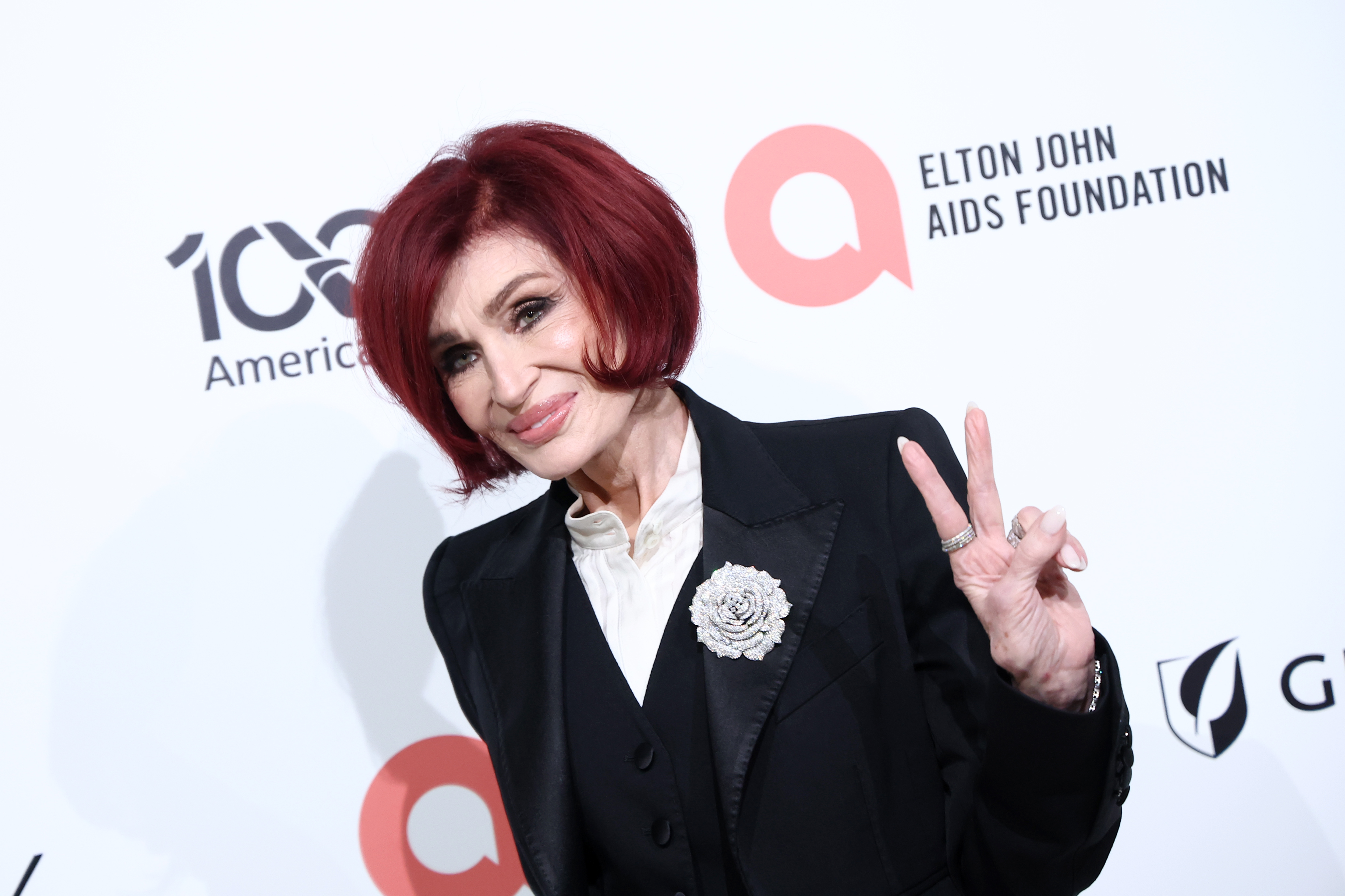 Months prior to the praise she garnered during her recent outing with her daughter, Aimee Osbourne, Sharon Osbourne's current look was already on display at the Elton John AIDS Foundation's 34th Annual Academy Awards Viewing Party on March 15, 2026, highlighting her distinctive cheekbones and slim frame. | Source: Getty Images