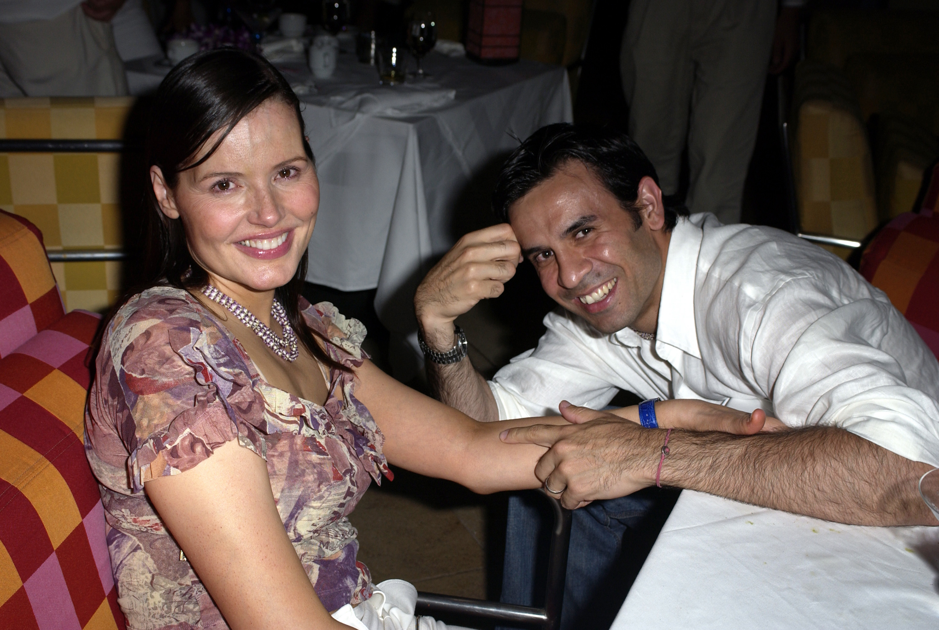 Geena Davis and Reza Jarrahy during the 2003 Maui Film Festival on June 12. | Source: Getty Images