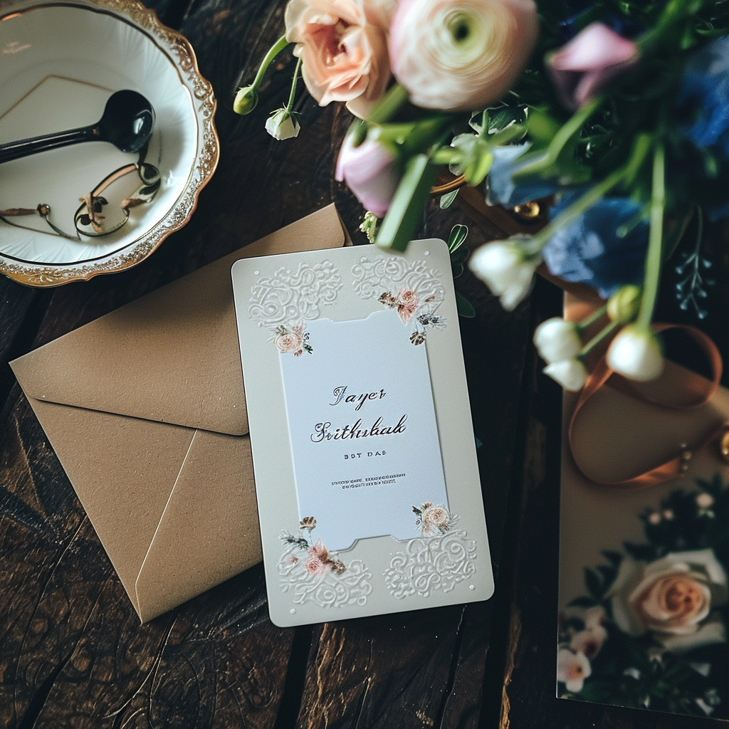 A birthday invitation on a table | Source: Midjourney