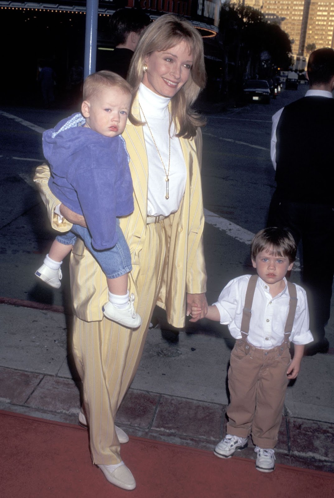 Deidre Hall and her sons at "The Aristocats" video release and special screening on April 18, 1996, in Westwood, California. | Source: Getty Images