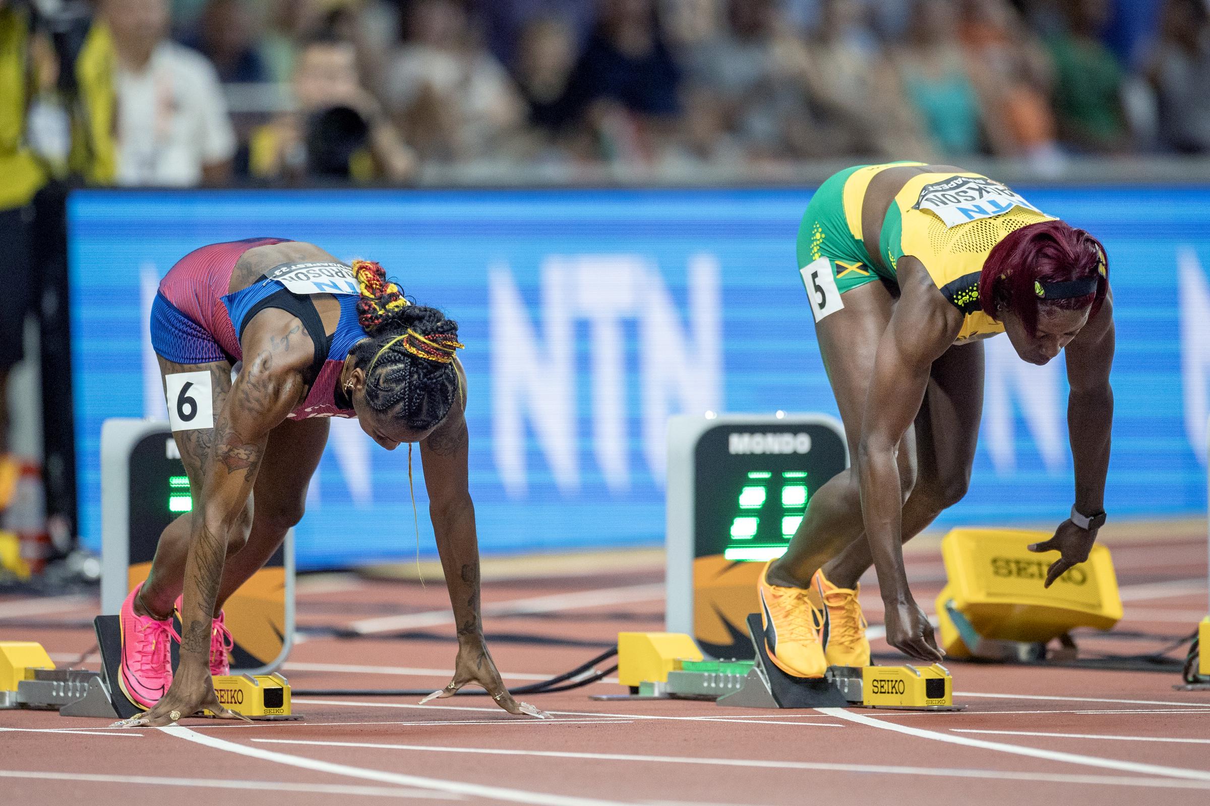 ShaCarri Richardson ahead of the Womens 100-meter Semifinal during the World Athletics Championships on August 21, 2023, in Budapest, Hungary. | Source: Getty Images