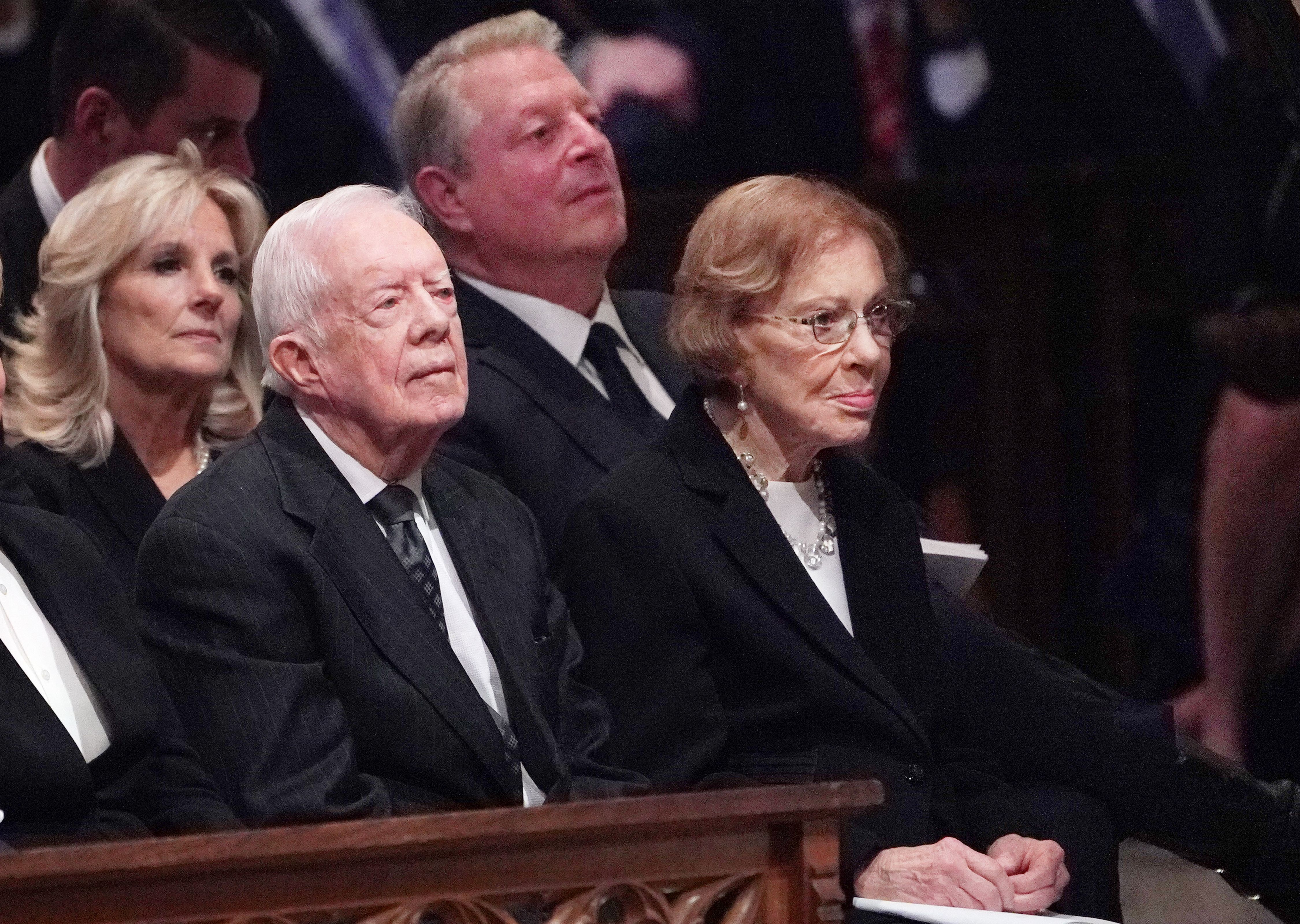 Former US President Jimmy Carter and his wife Rosalynn Carter at the funeral service for Former US President George H. W. Bush in Washington, DC, on December 5, 2018 | Source: Getty Images