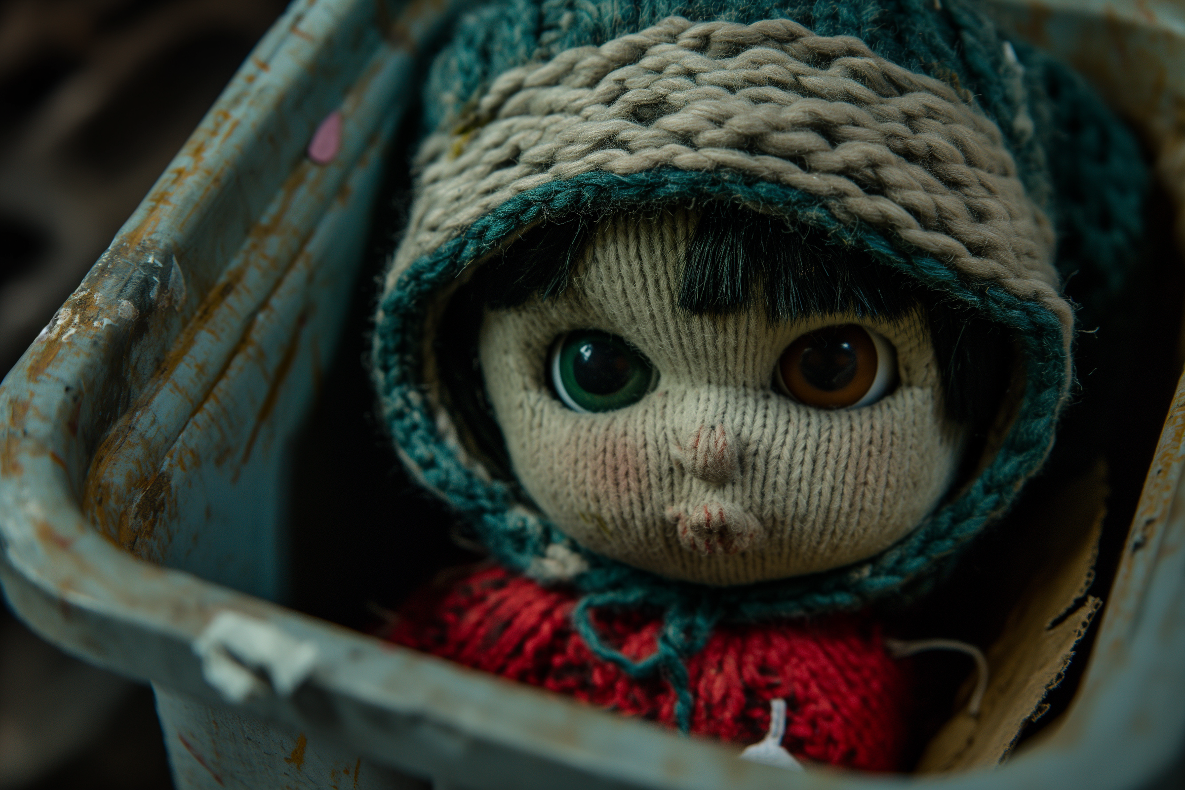 A doll in a trash can | Source: Midjourney