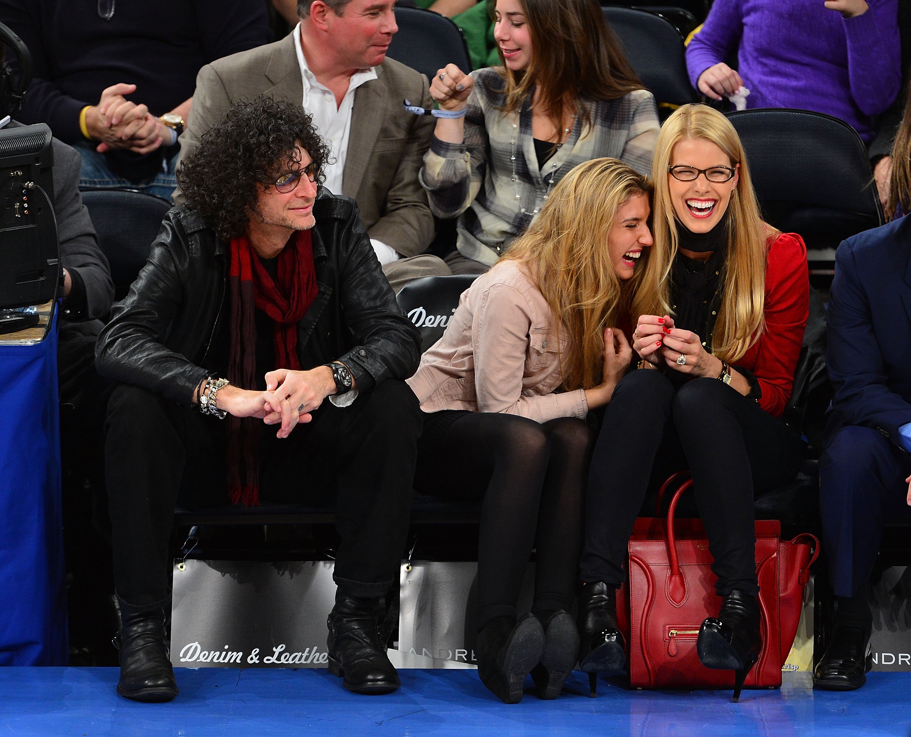 Howard Stern, Ashley Stern and Beth Ostrosky are photographed at the Orlando Magic vs New York Knicks game on January 30, 2013, in New York City | Source: Getty Images