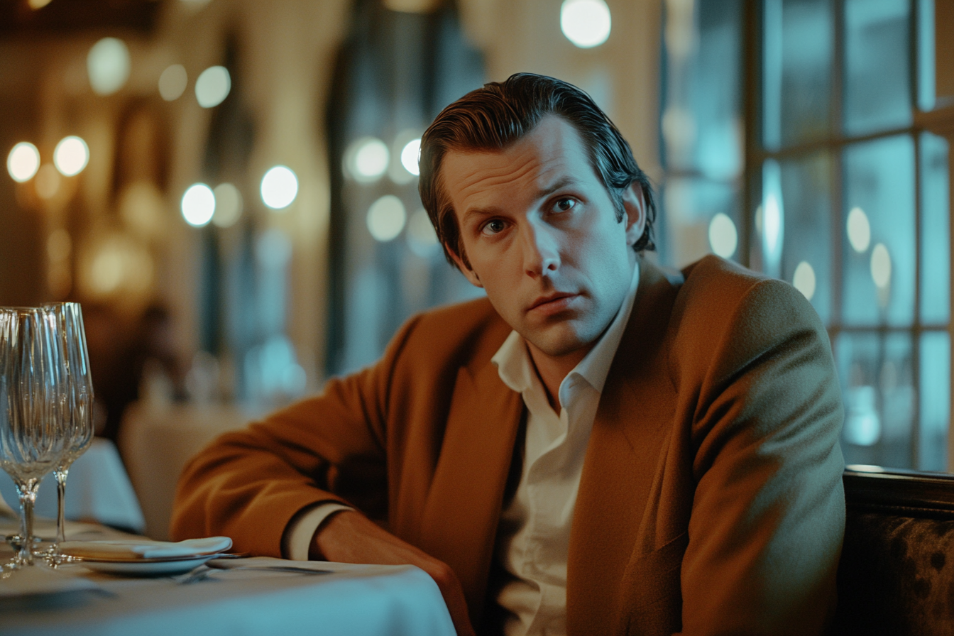 A man sitting in a restaurant | Source: Midjourney